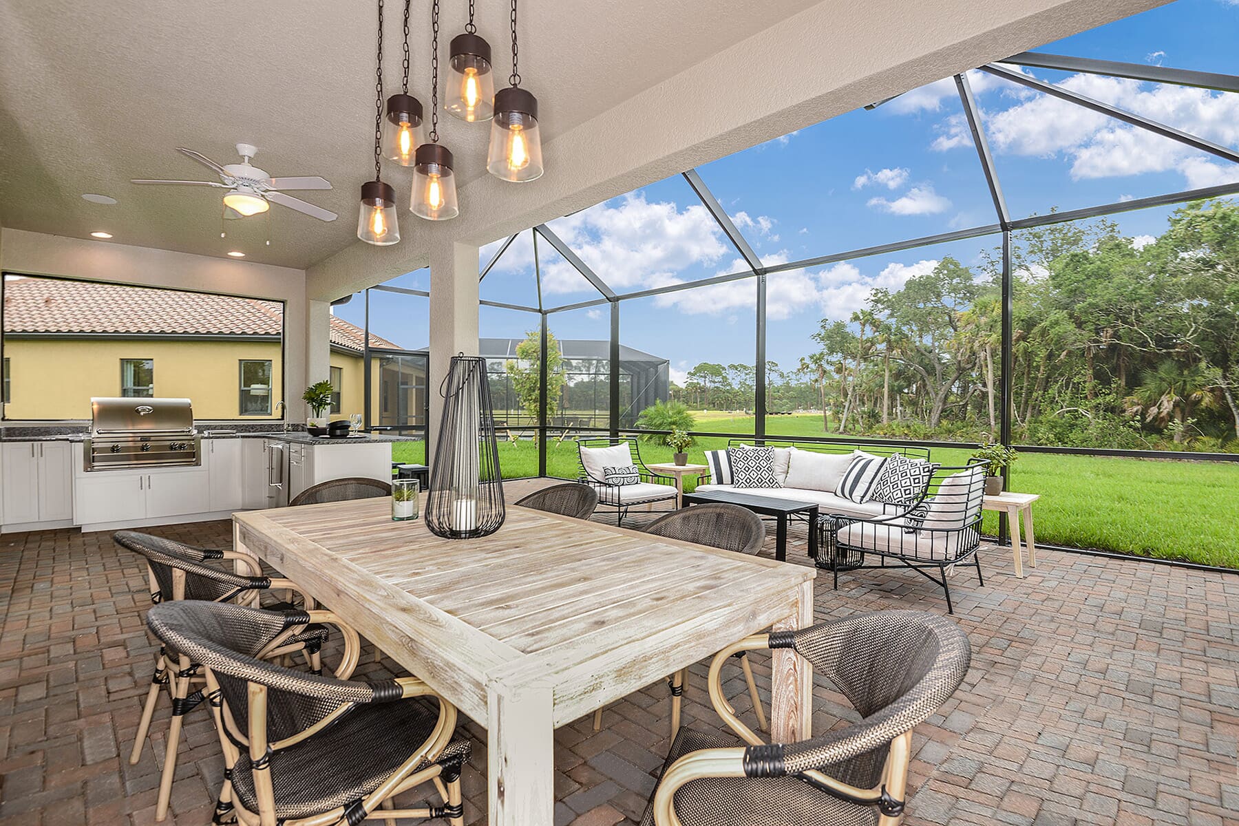 Lanai With Grill and Dining Table