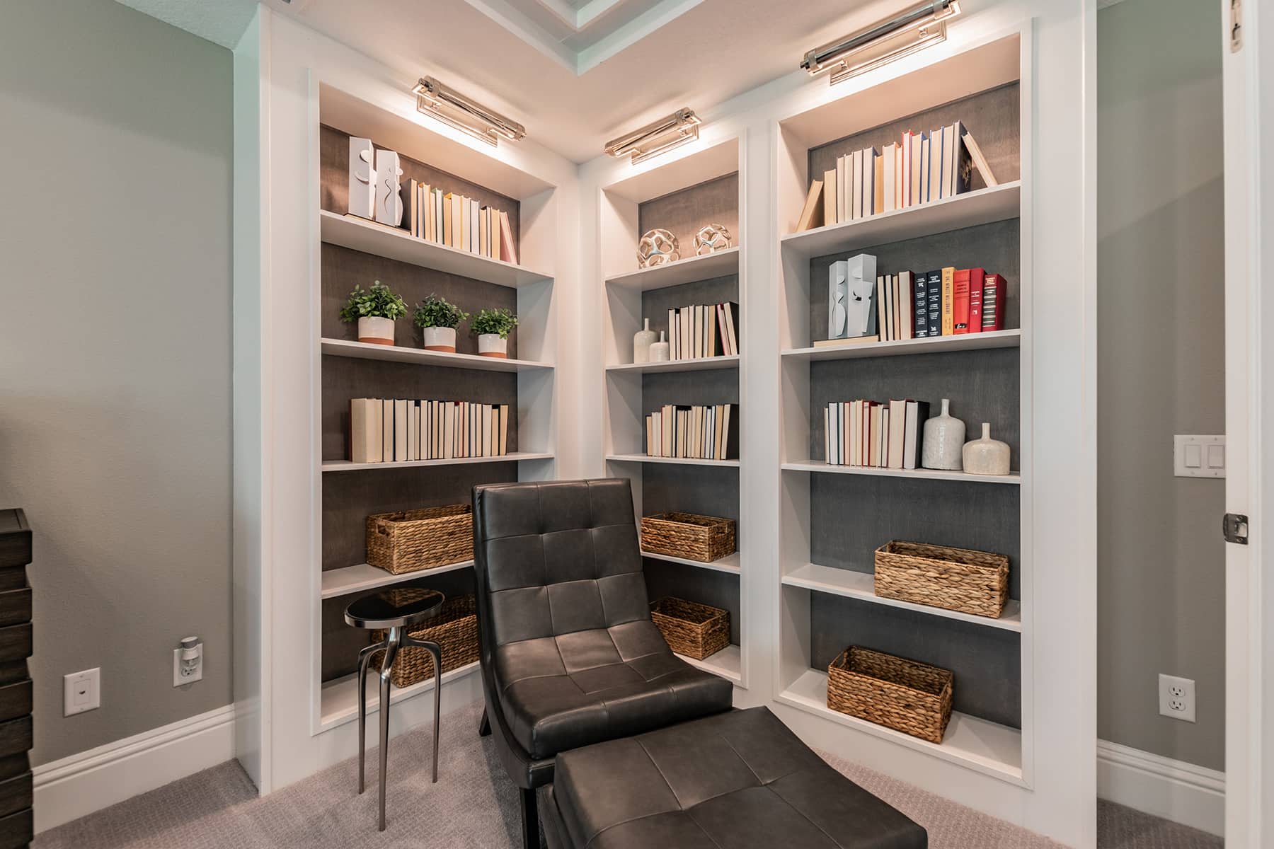 Reading Corner With Leather Lounge Chair