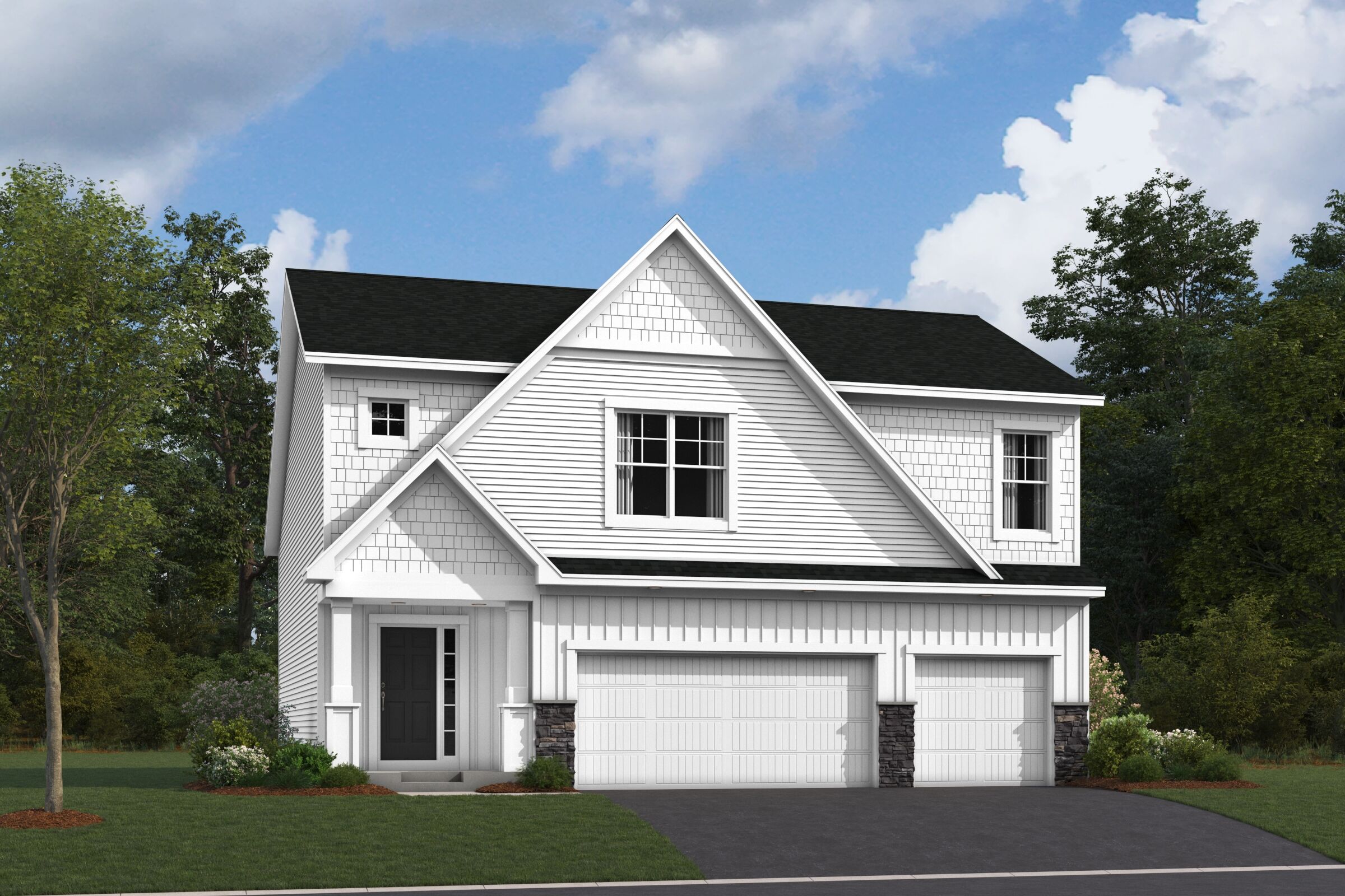 Carlton Elevation C 3-Car Optional Stone