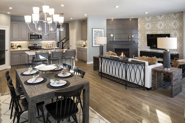 Modern Rustic Dining Area and Kitchen