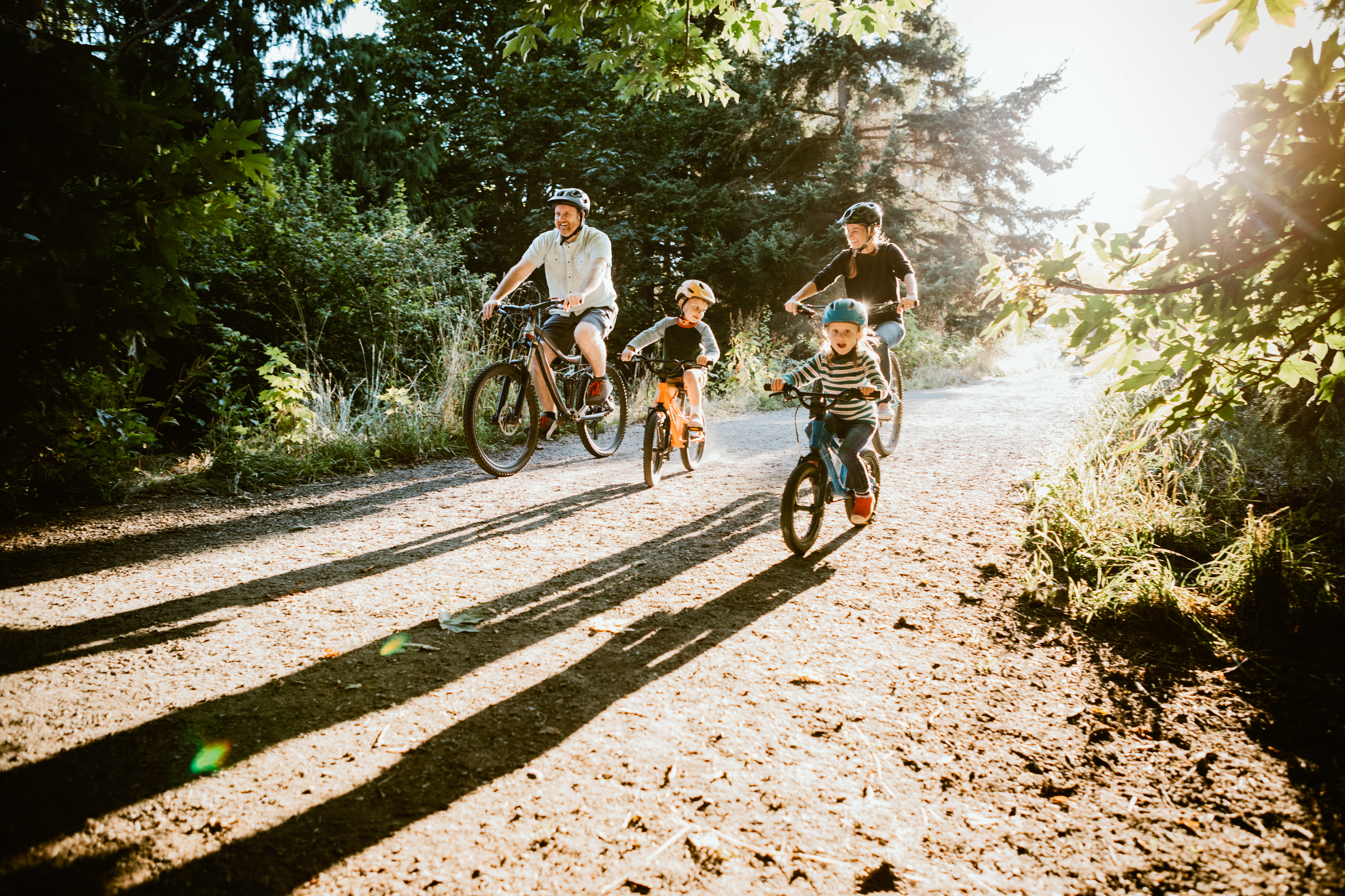 Family Biking on Trail
