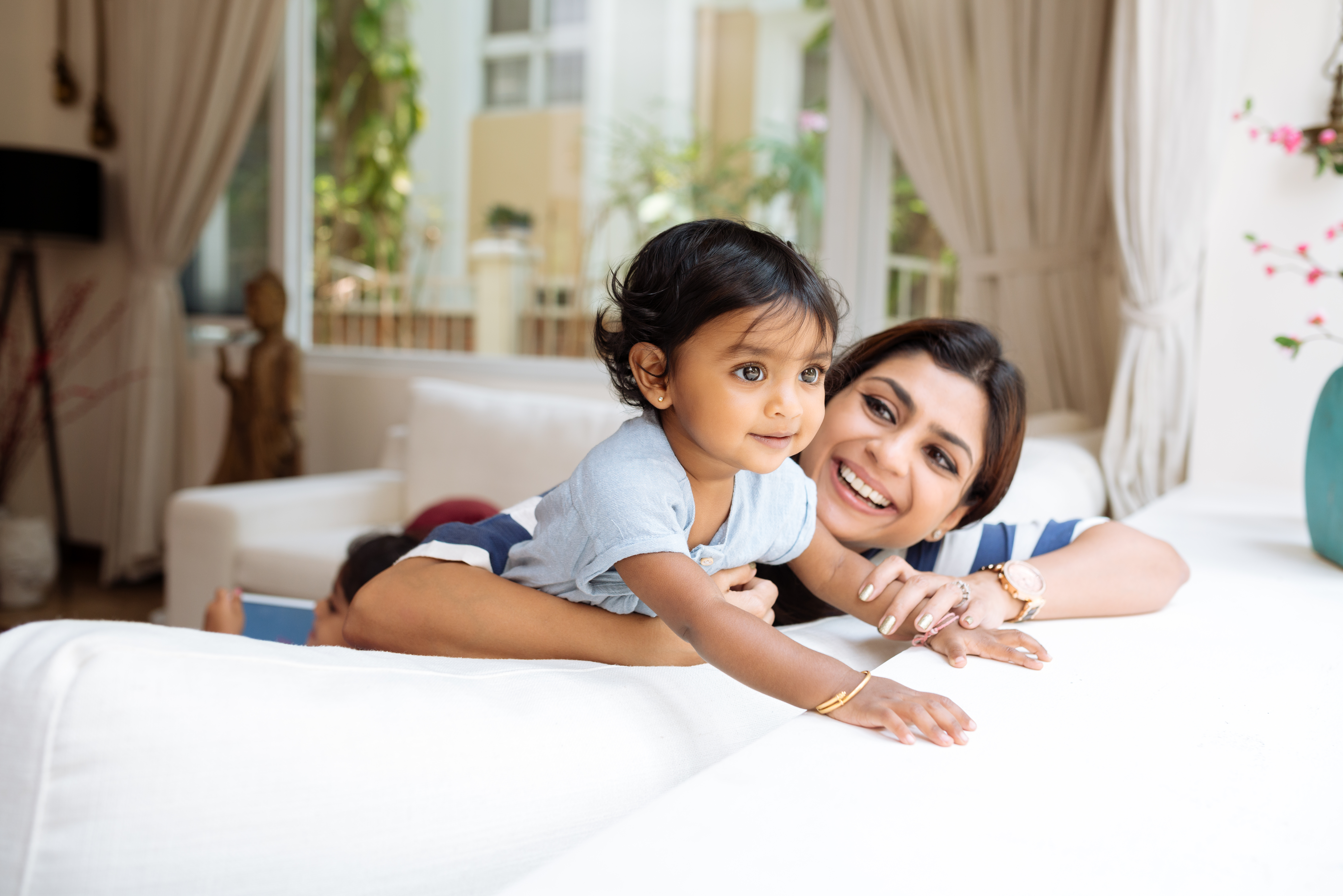 Mom and Daughter at Home