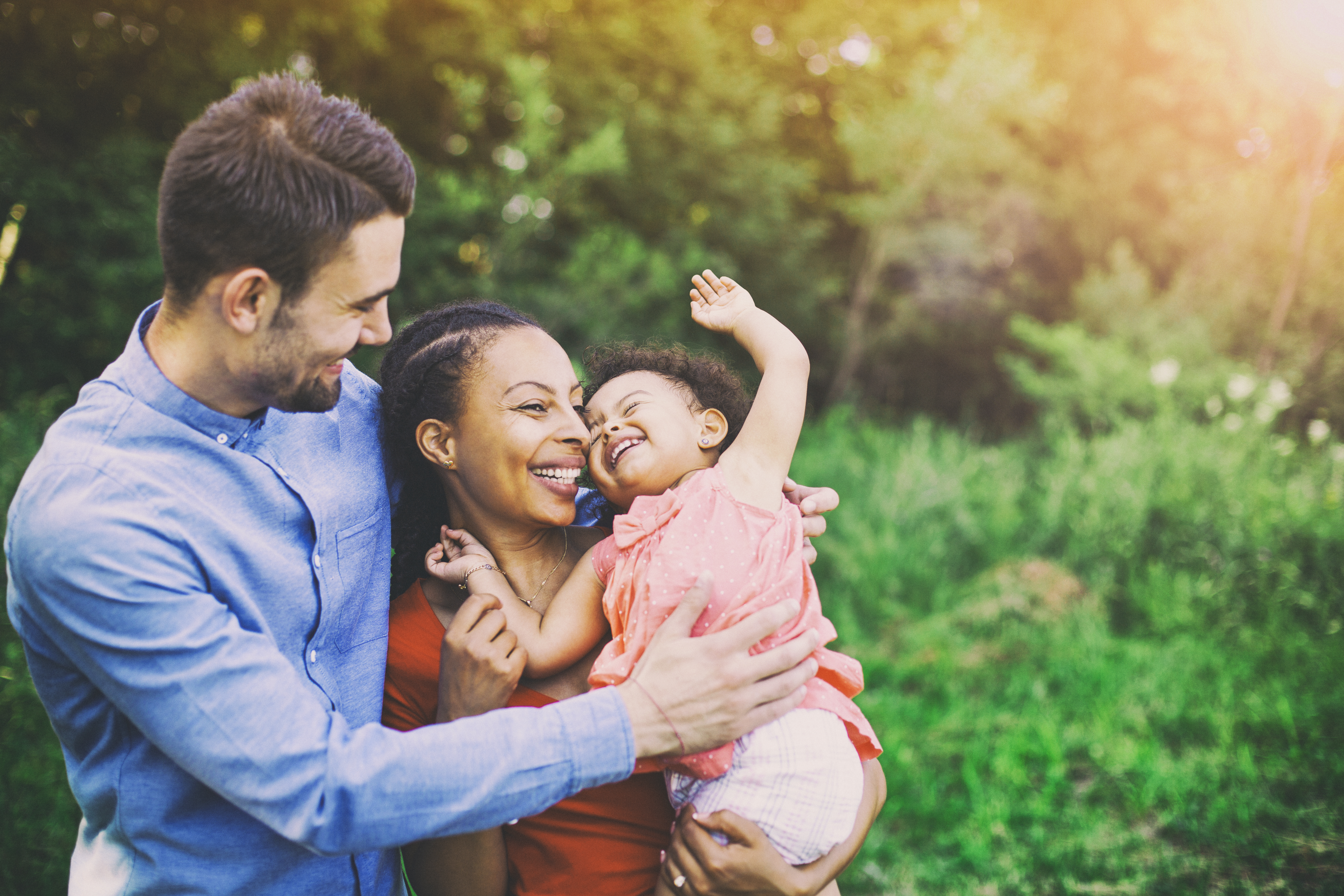 Couple With Baby Outside