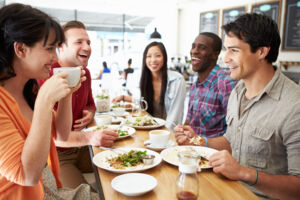 Group of friends having lunch
