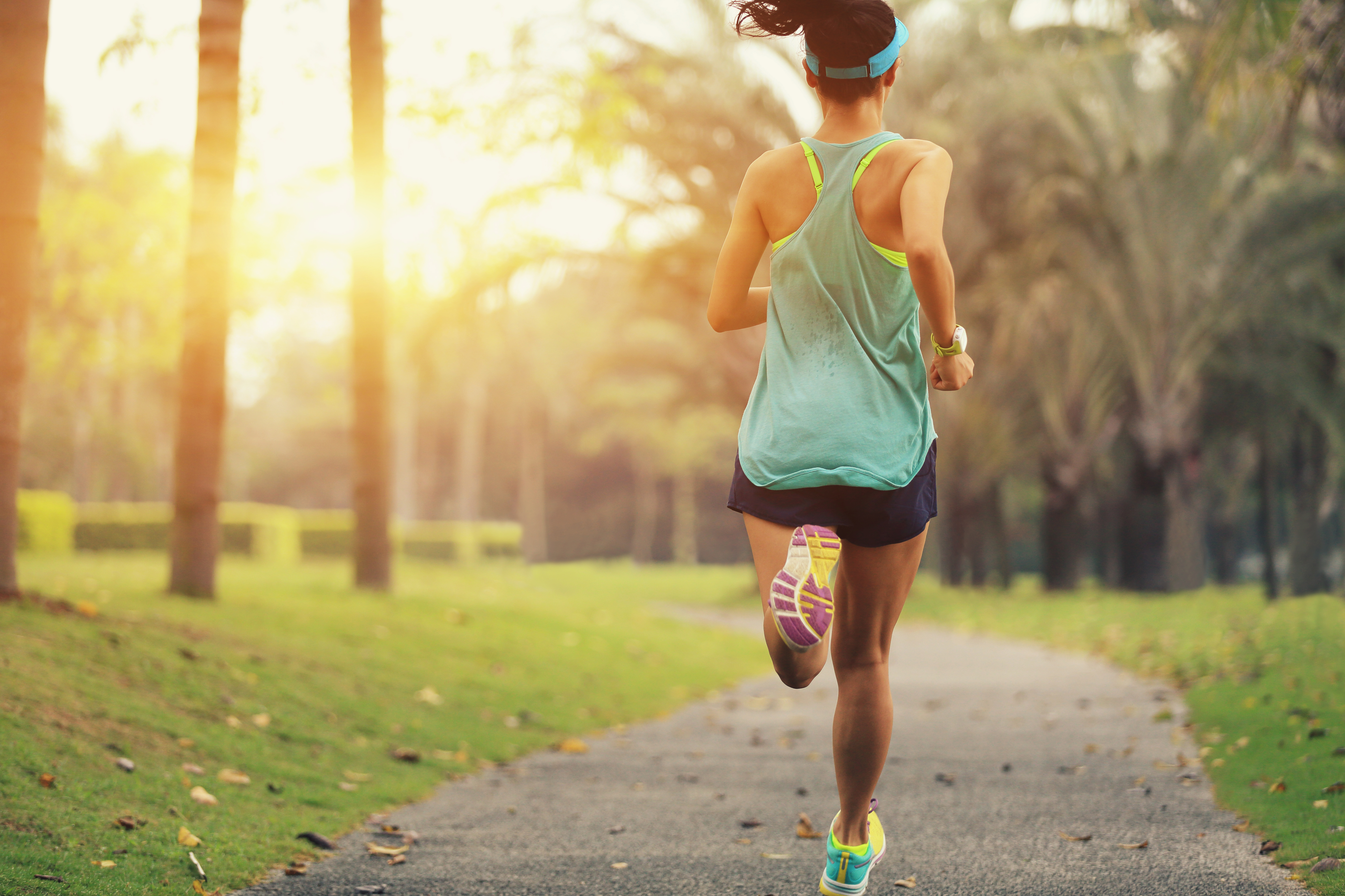 Woman Jogging in Park