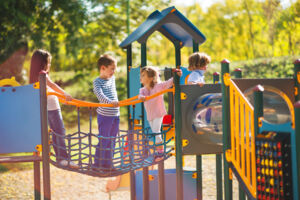 Kids playing on a playground