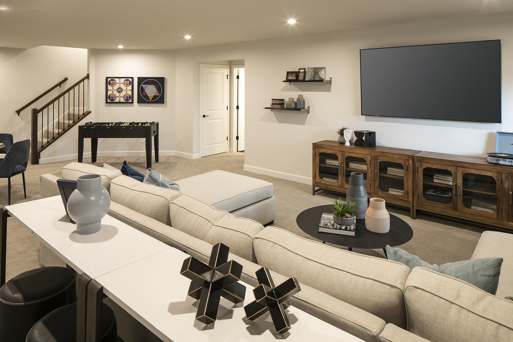 Neutral-Colored Game Room