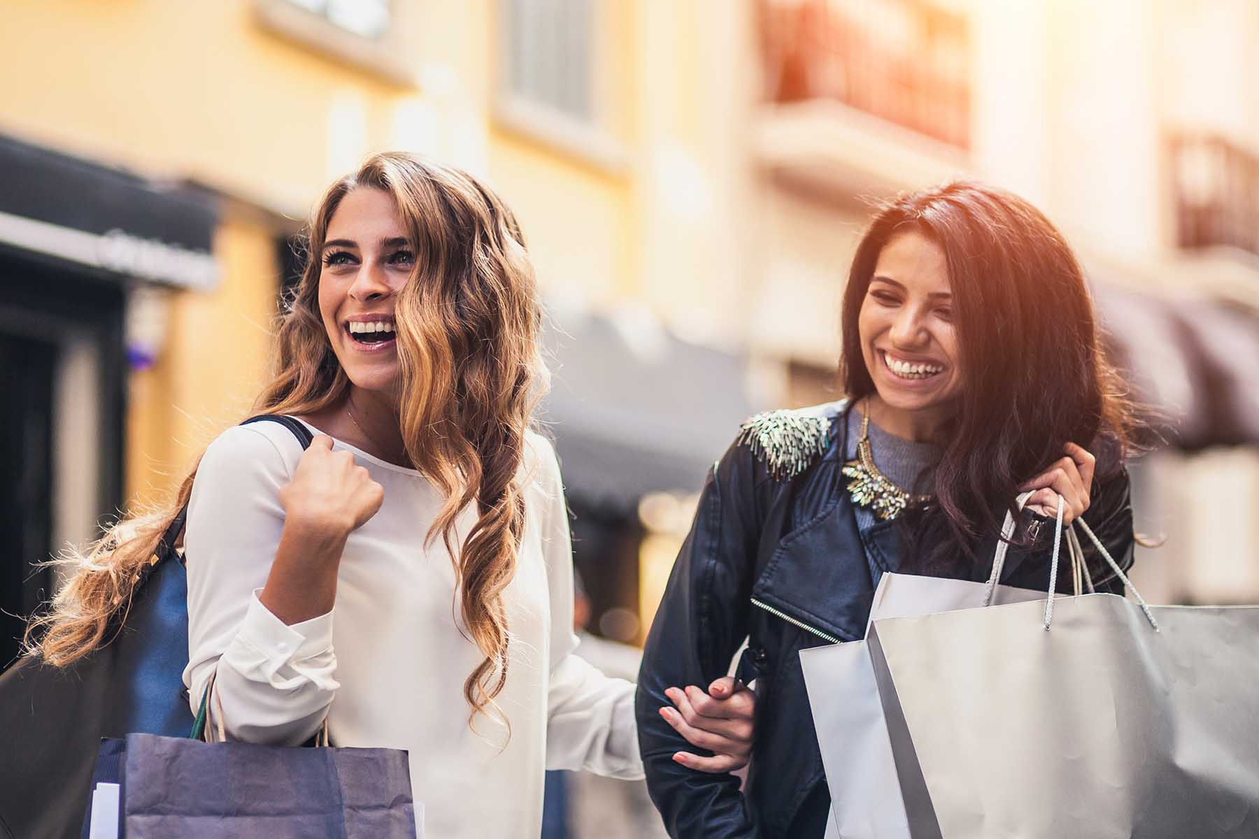 Women Shopping Downtown