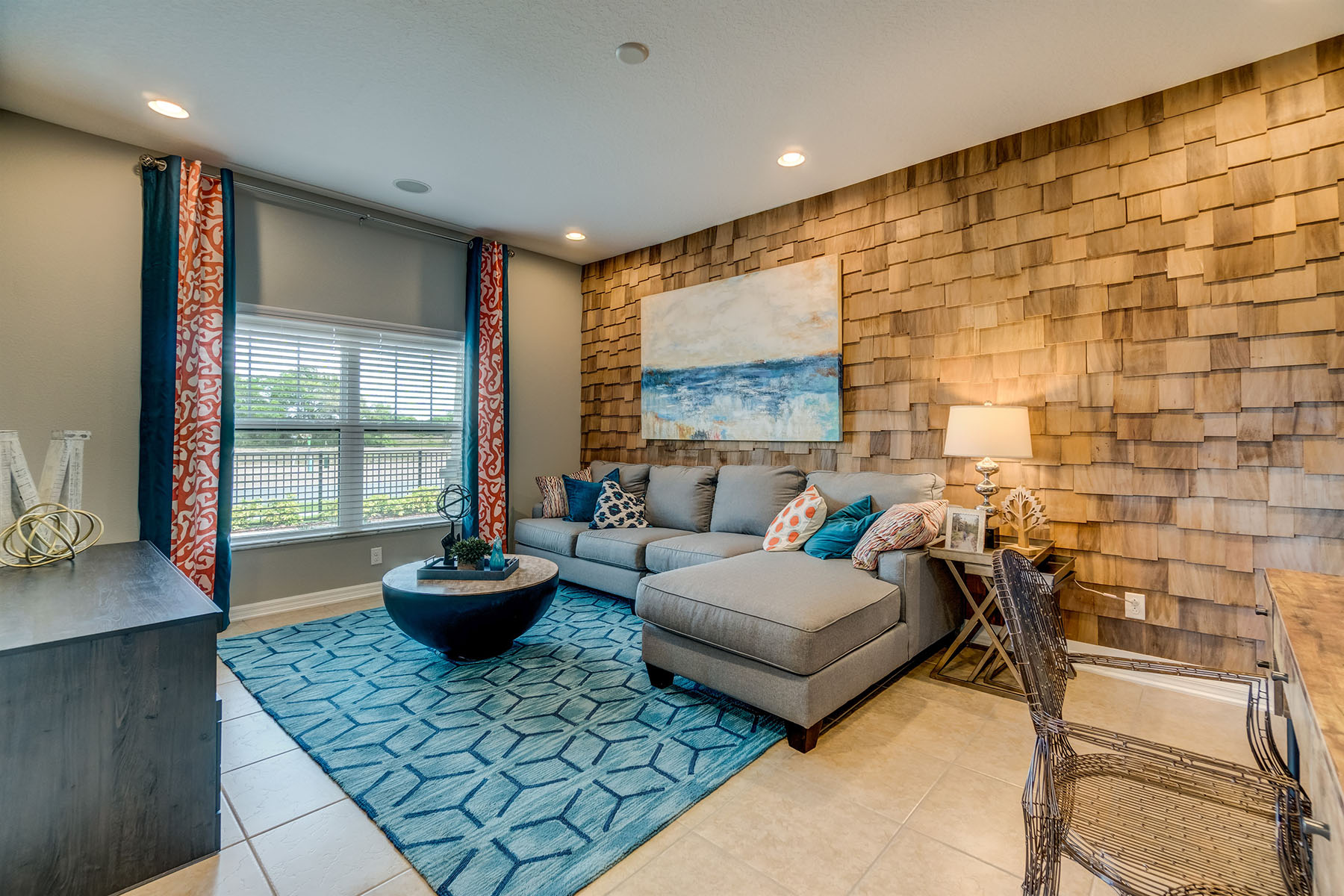 Living Room With Warm, Ambient Lighting