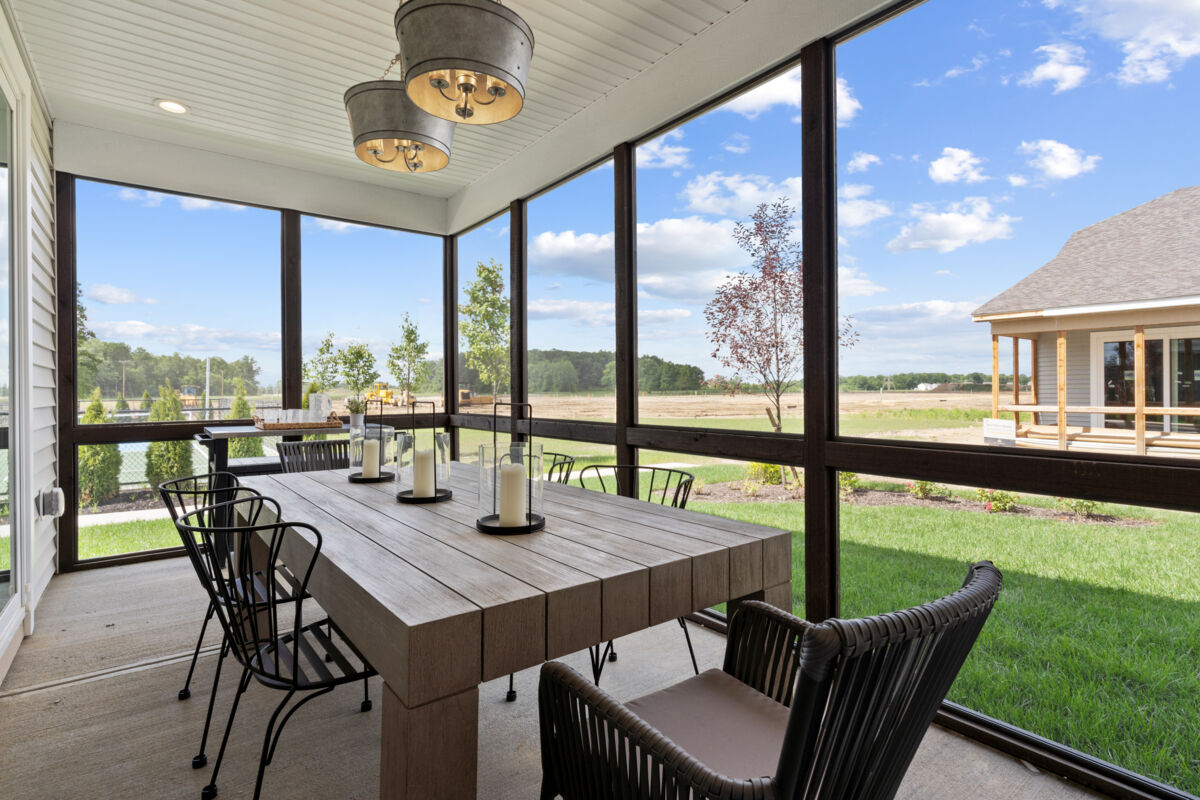 Photo of a screened-in back porch