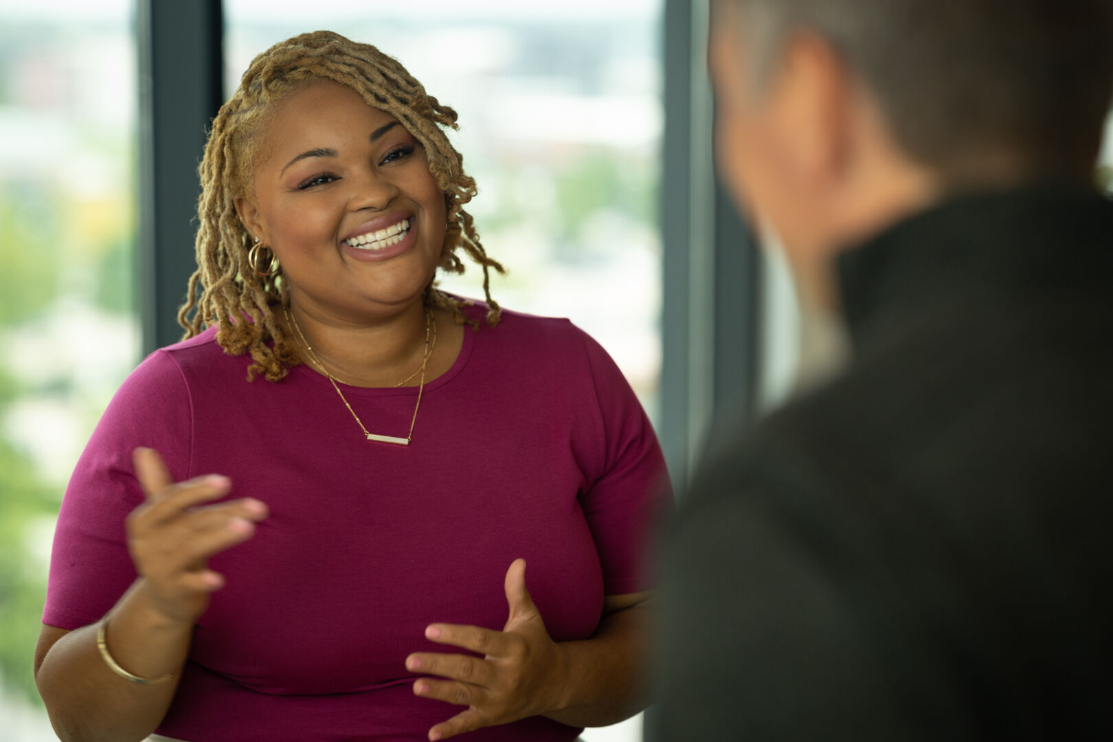 Homeowner talking with customer care manage