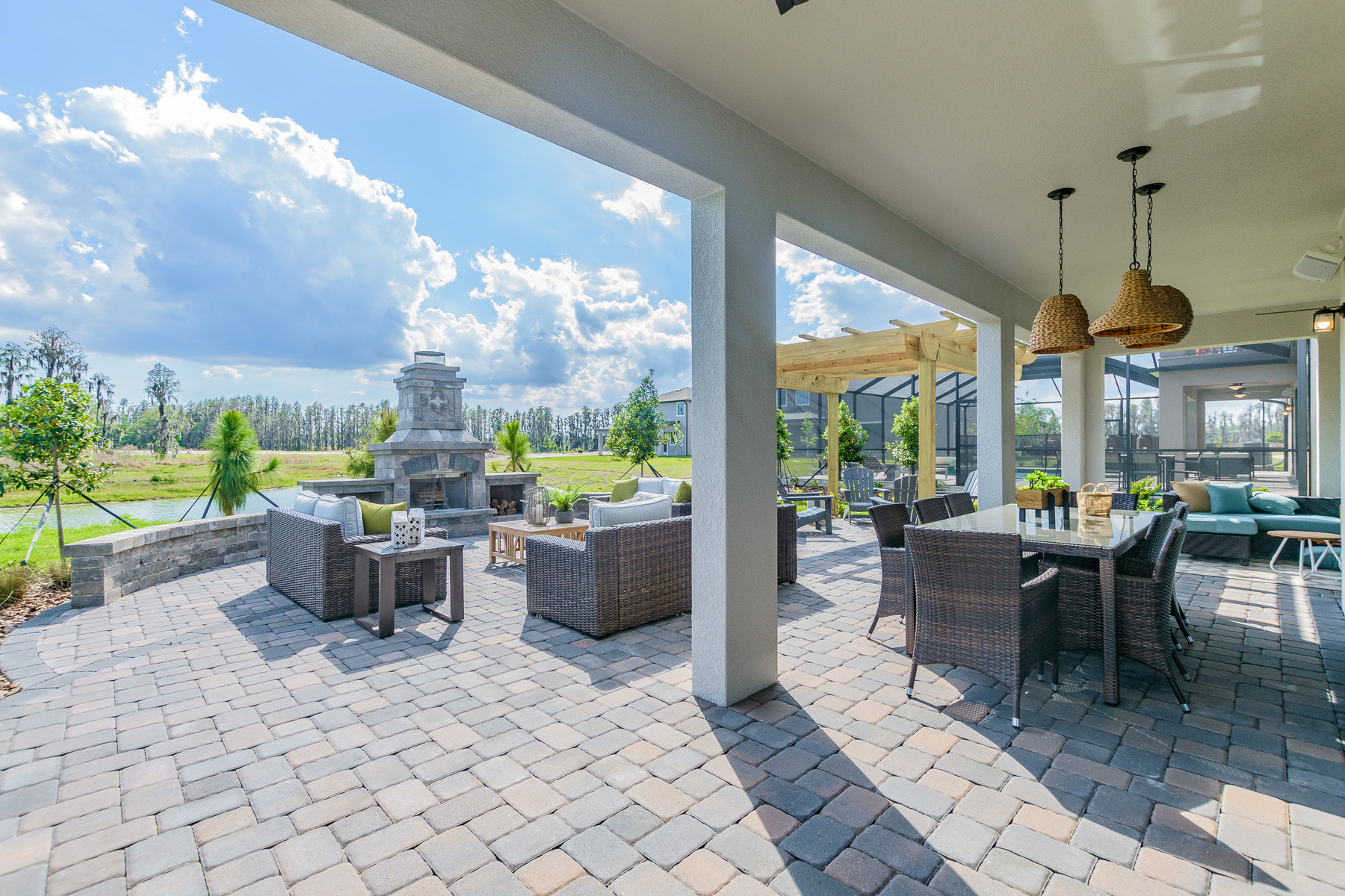 Lanai With Fire Pit and Seating Area