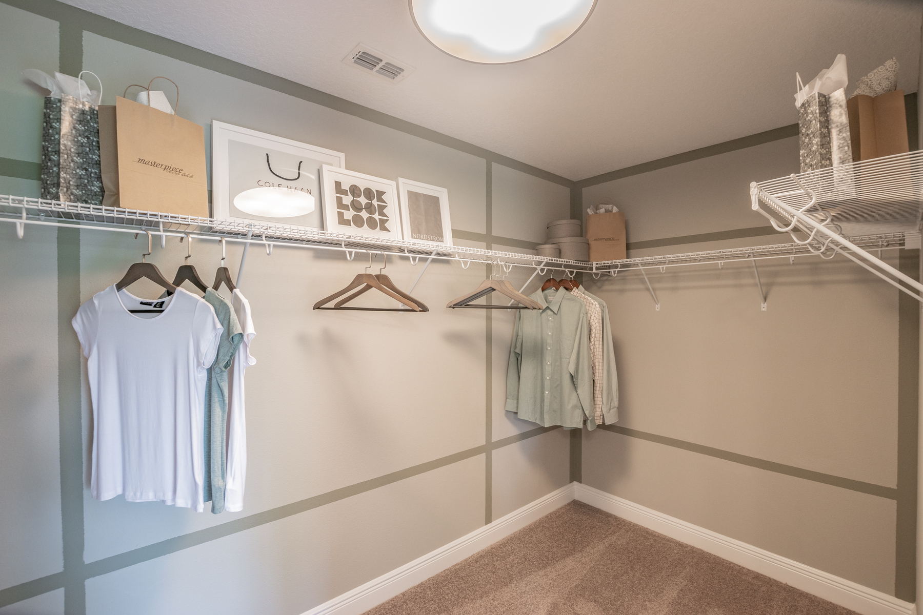 Walk-In Closet With Large Ceiling Light