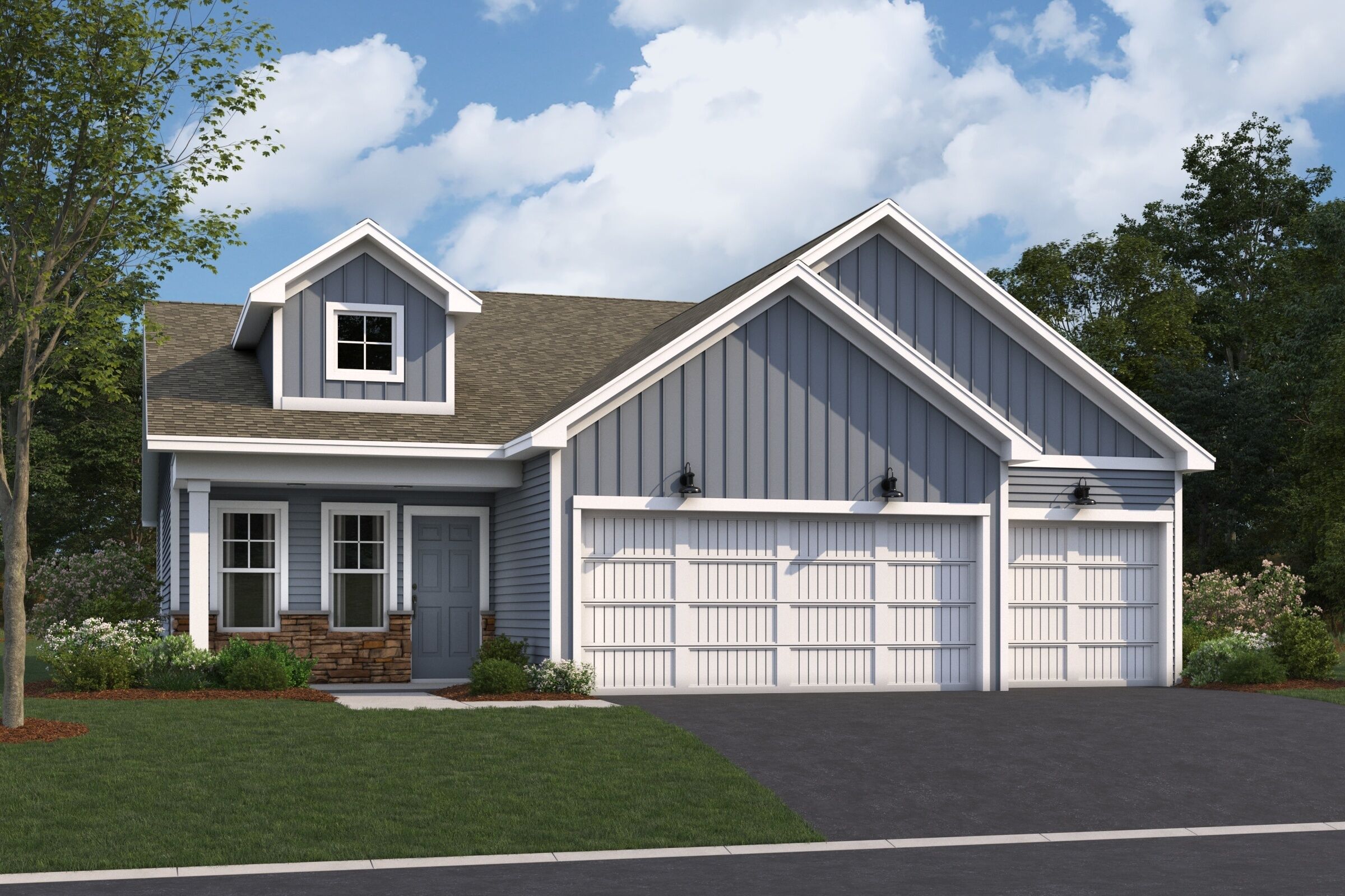 Bailey Elevation D Stone 3-Car