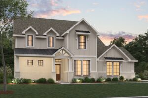 Zacate Farmhouse Elevation with Sideload Garage