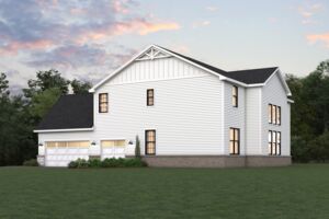 Hudson Elevation Urban Farmhouse with Side Load Garage Rear Exterior