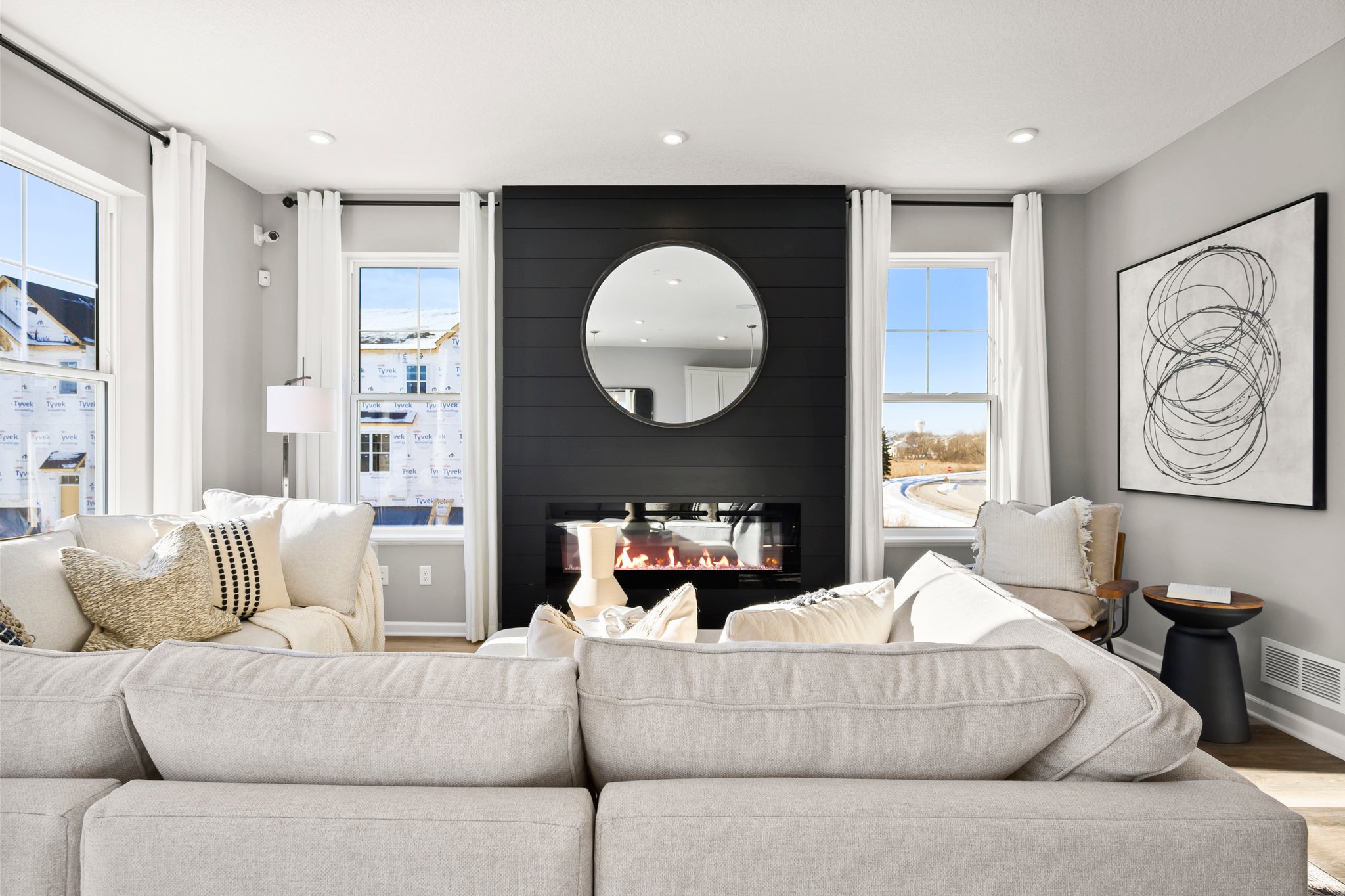 Townhome Family Room With Fireplace