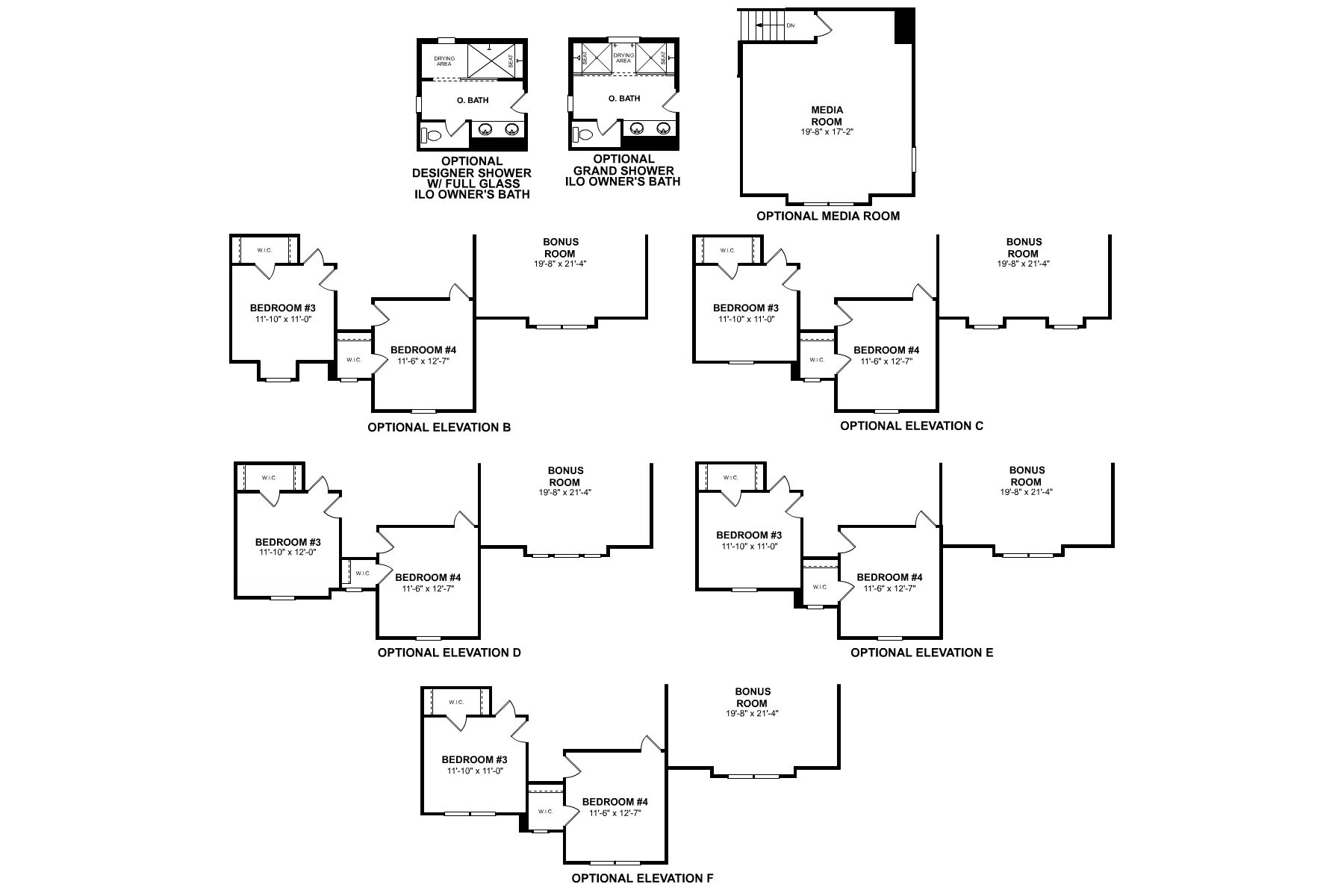 Wilson II Second Floor Options
