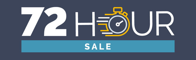 Graphic that says 72-hour sale