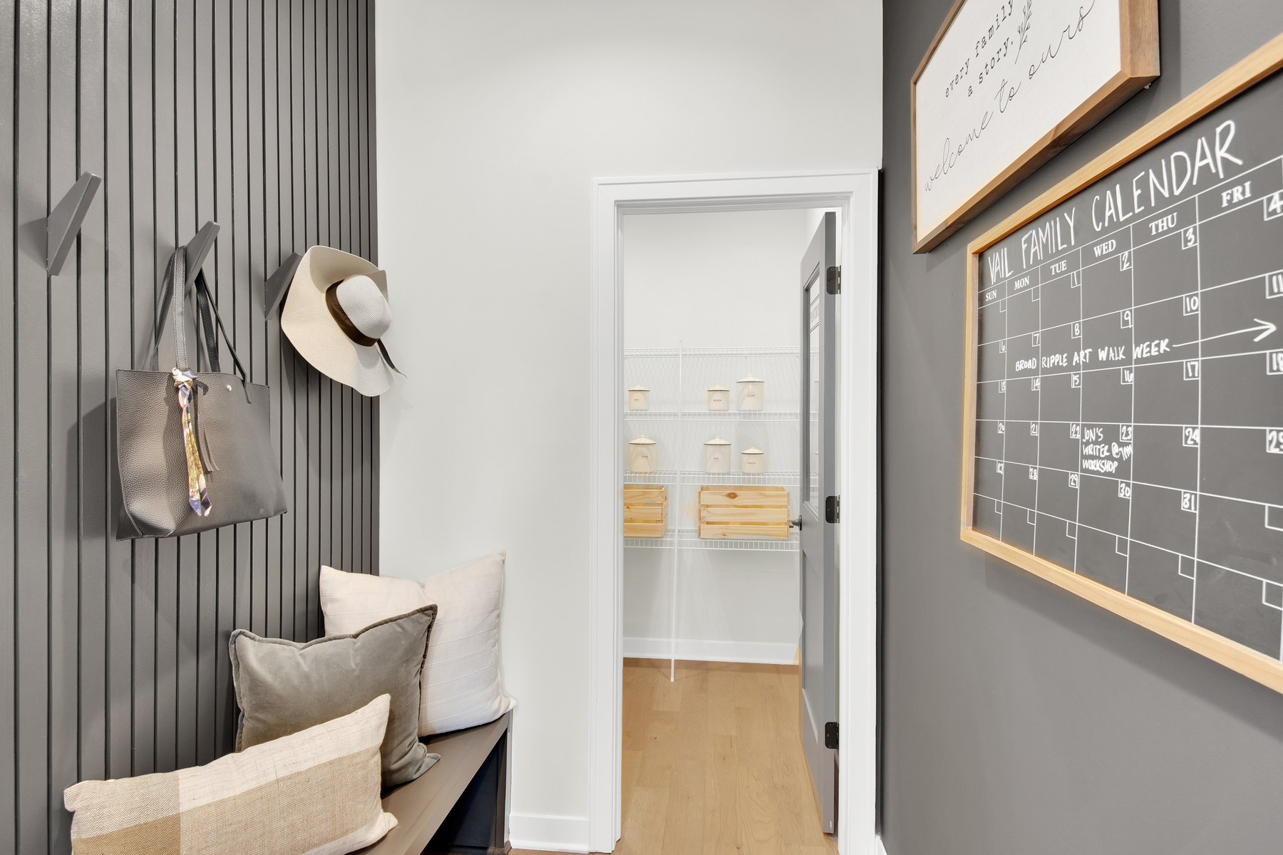 Mud Room With Wall Calendar