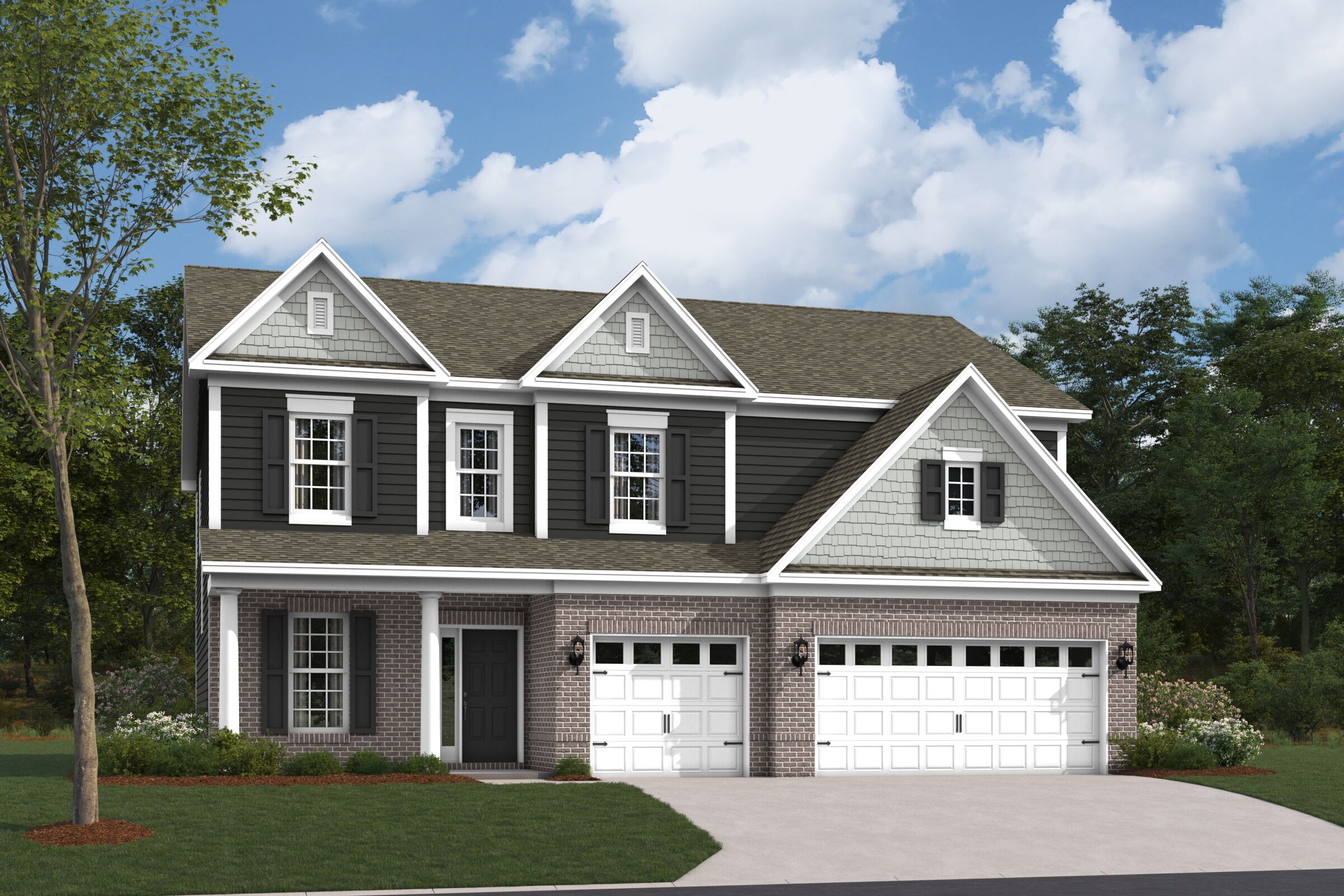 Drake Elevation B with Optional Brick