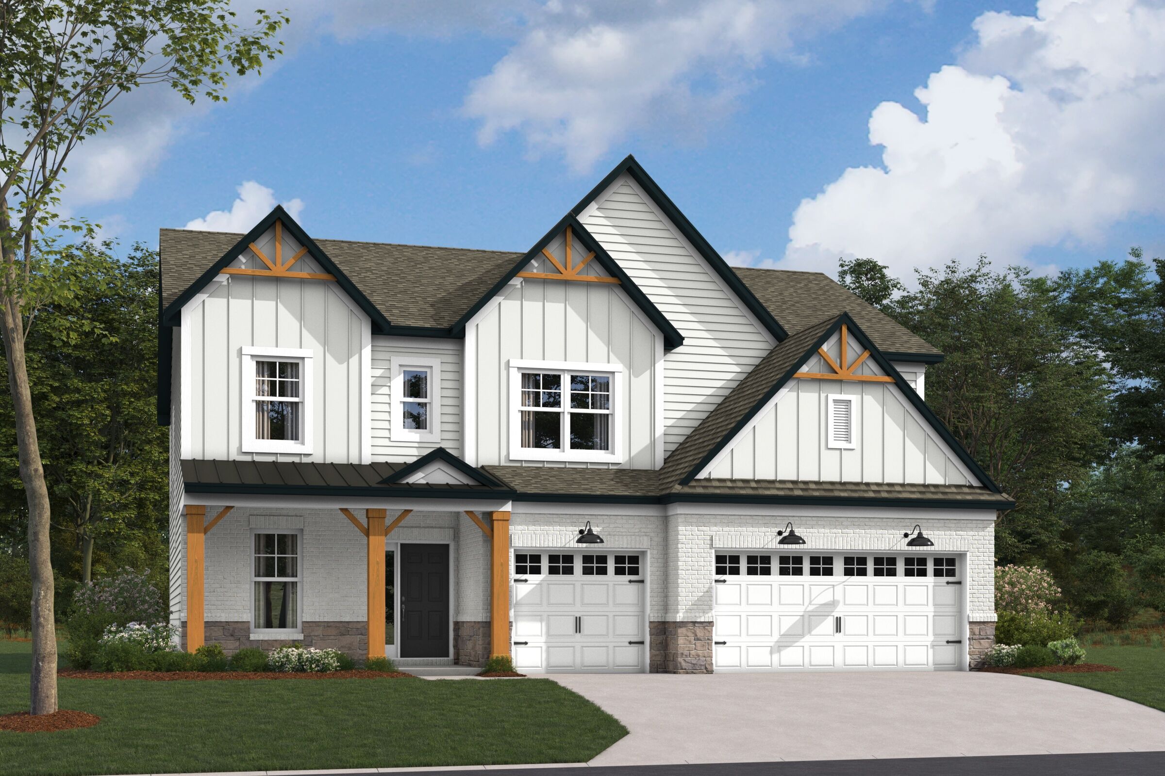 Drake Elevation F with Optional Brick and Stone