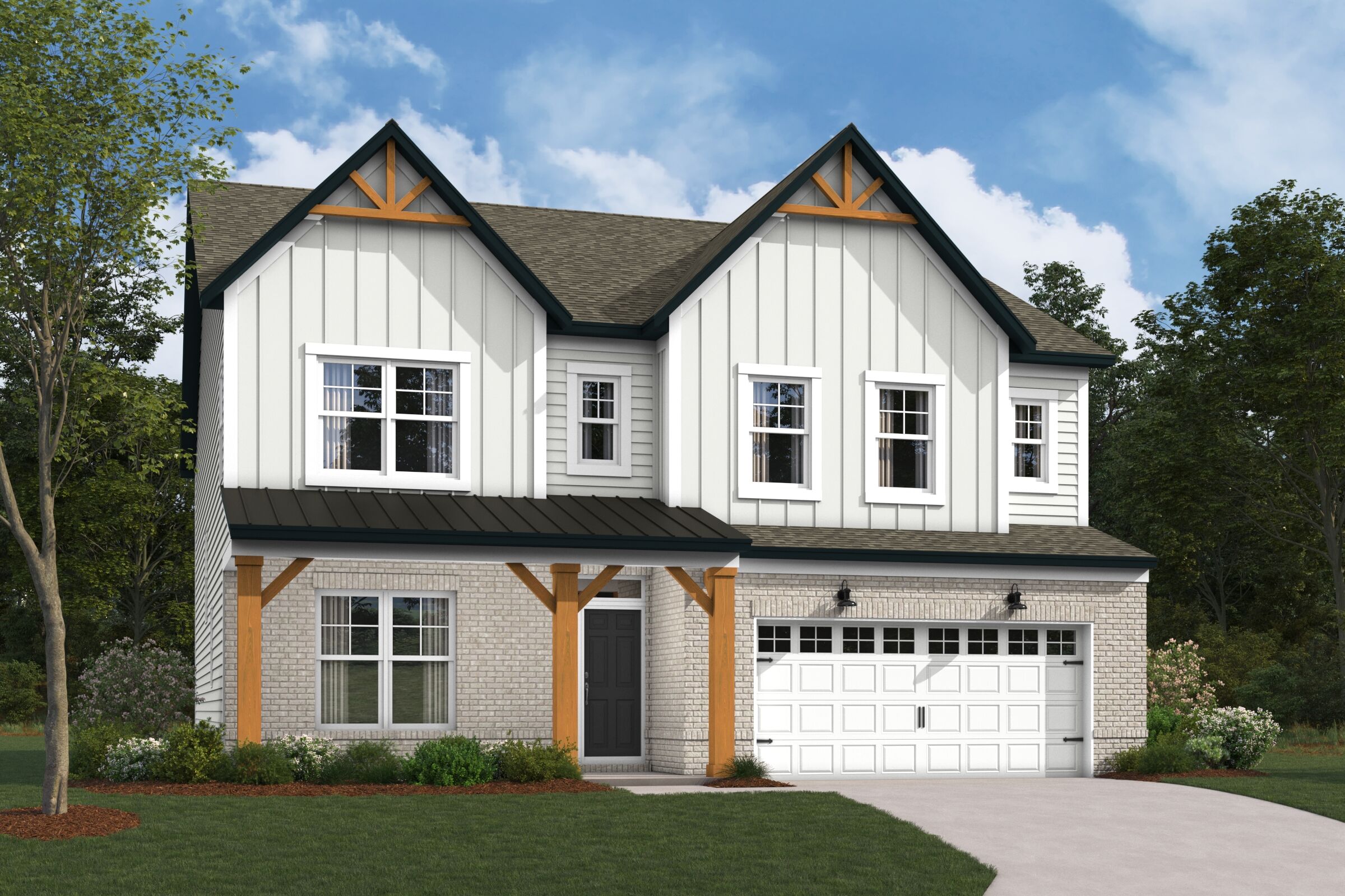 Glendale Elevation with Optional Brick