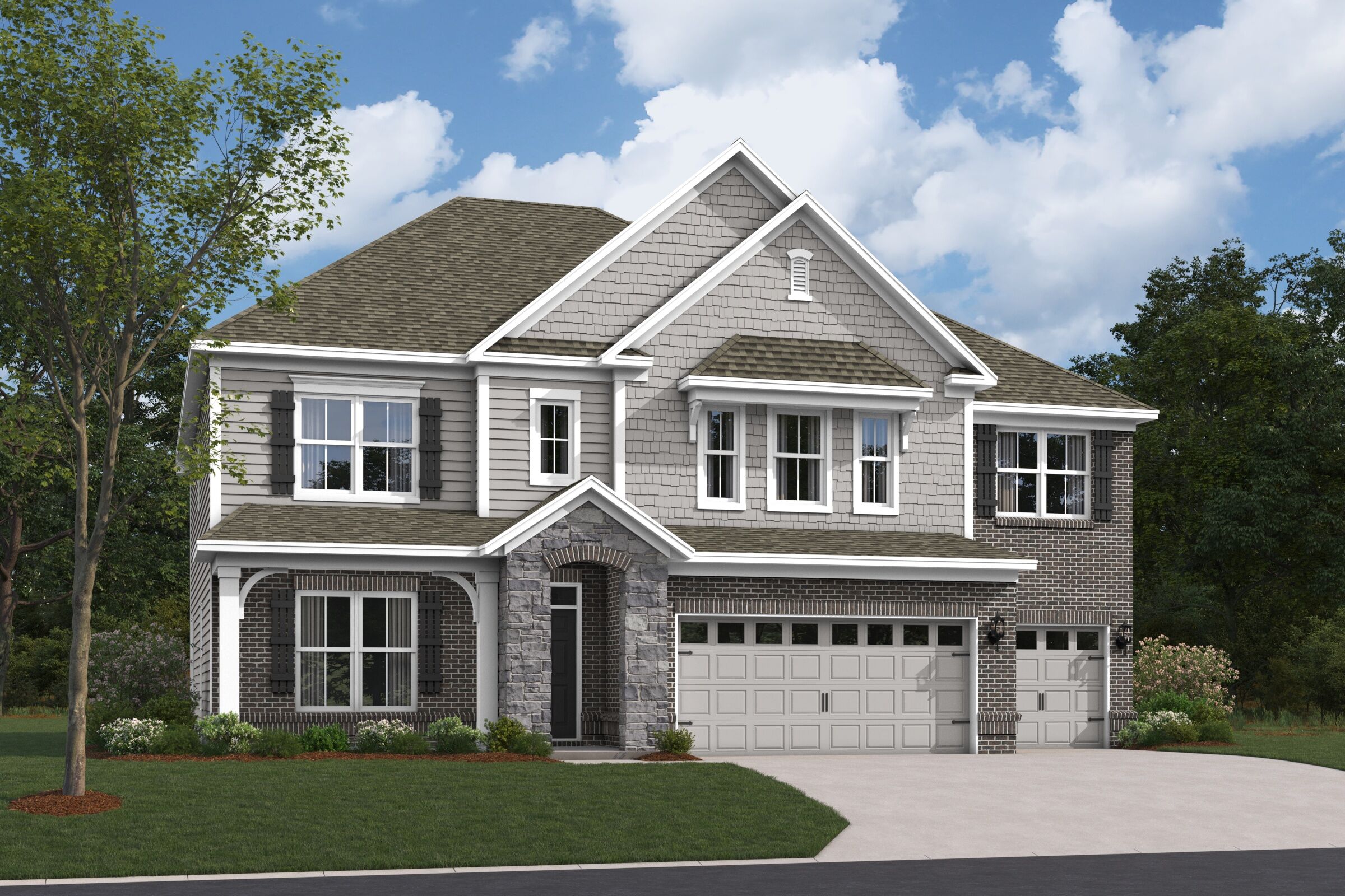 Kensington Elevation D with Optional Brick and Sto