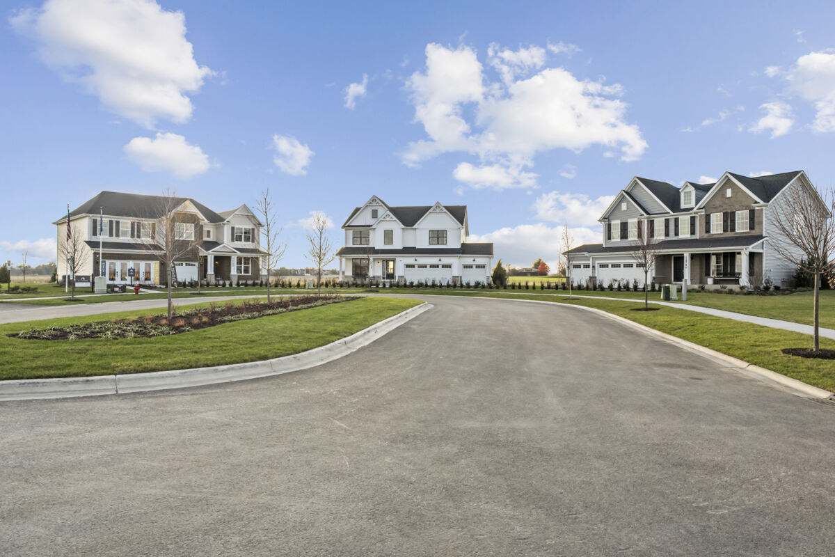 Image from a cul-de-sac of 3 new construction homes