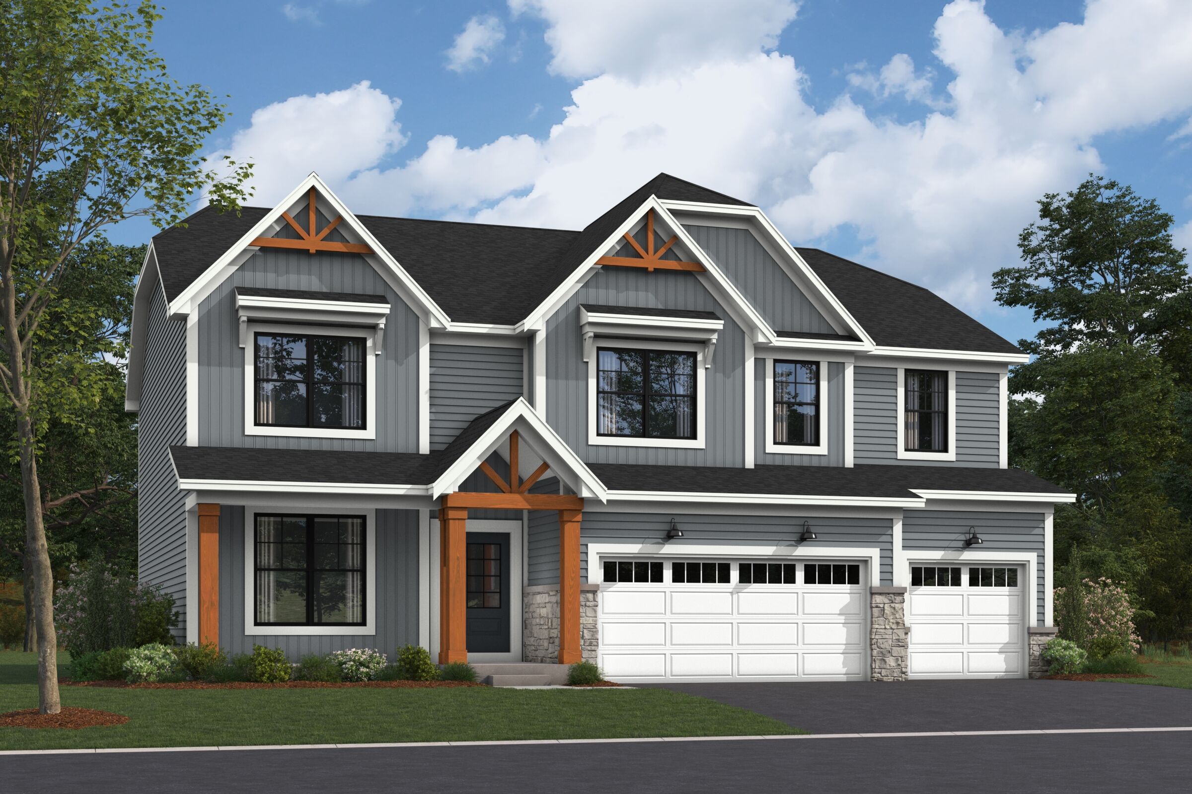 Lyndale Elevation Rustic Farmhouse