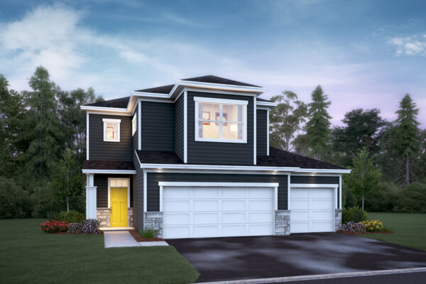 Everett Elevation B, 3-Car, Optional Stone