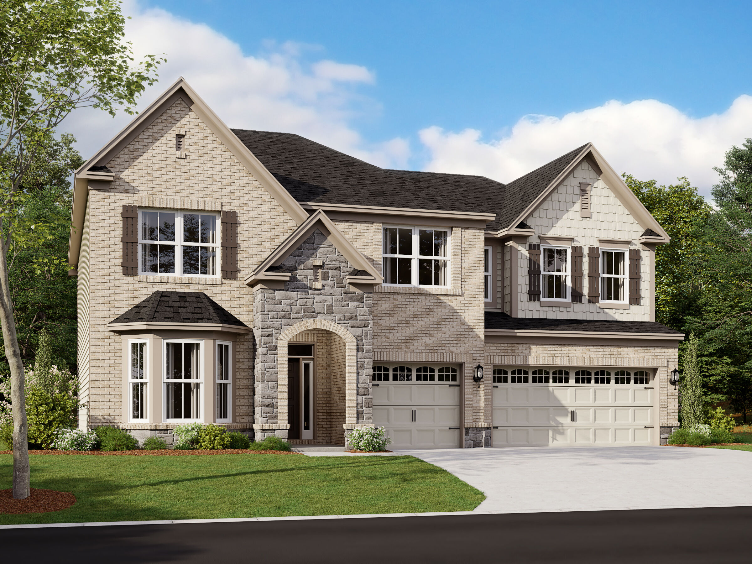 Ainsley II Elevation F with Optional Brick