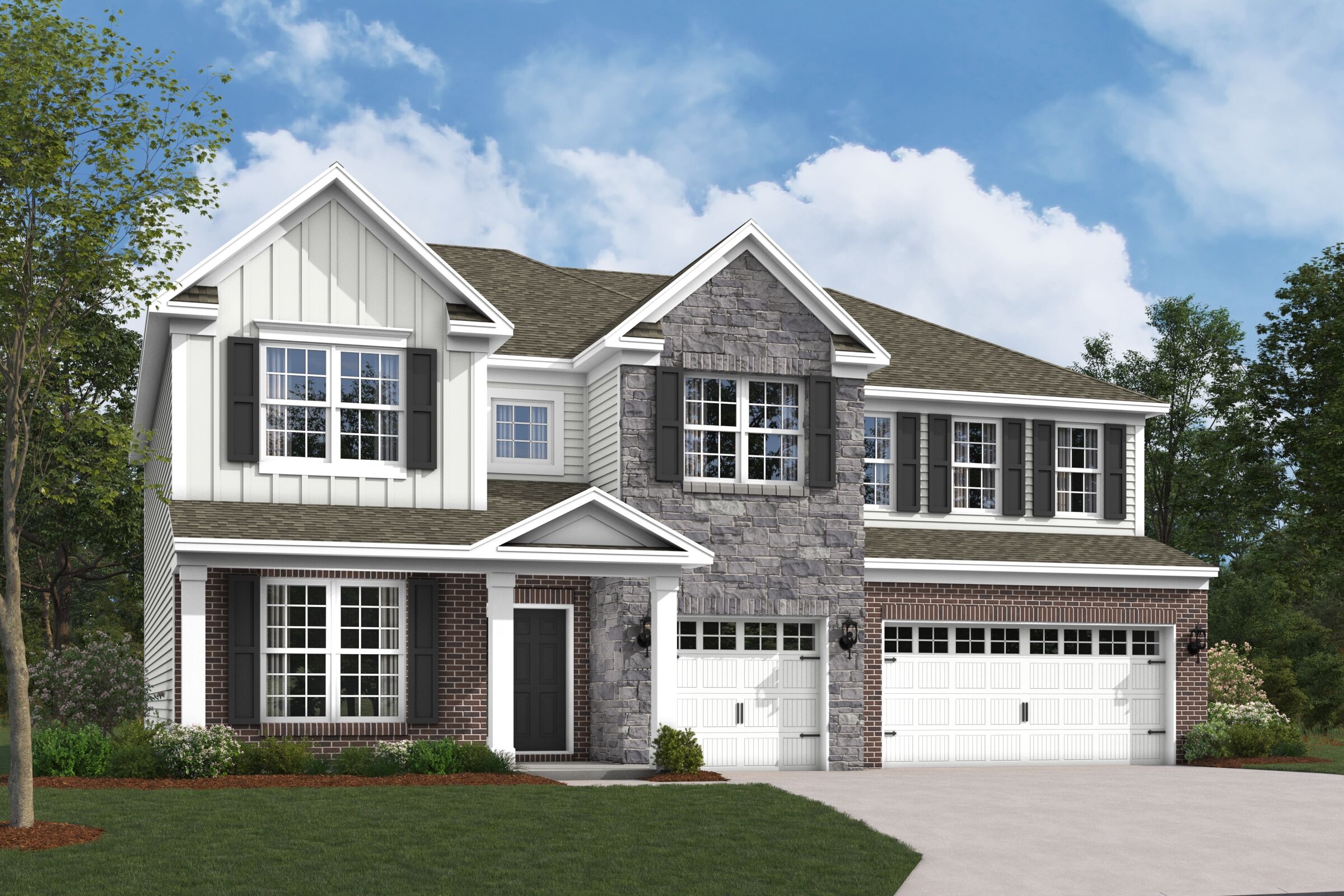 Ainsley II Elevation D with Optional Brick and Sto
