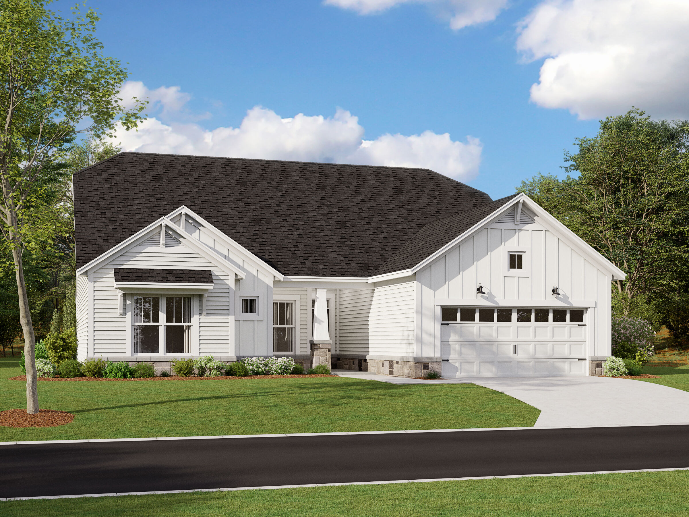 Kentmore Elevation C with Optional Stone