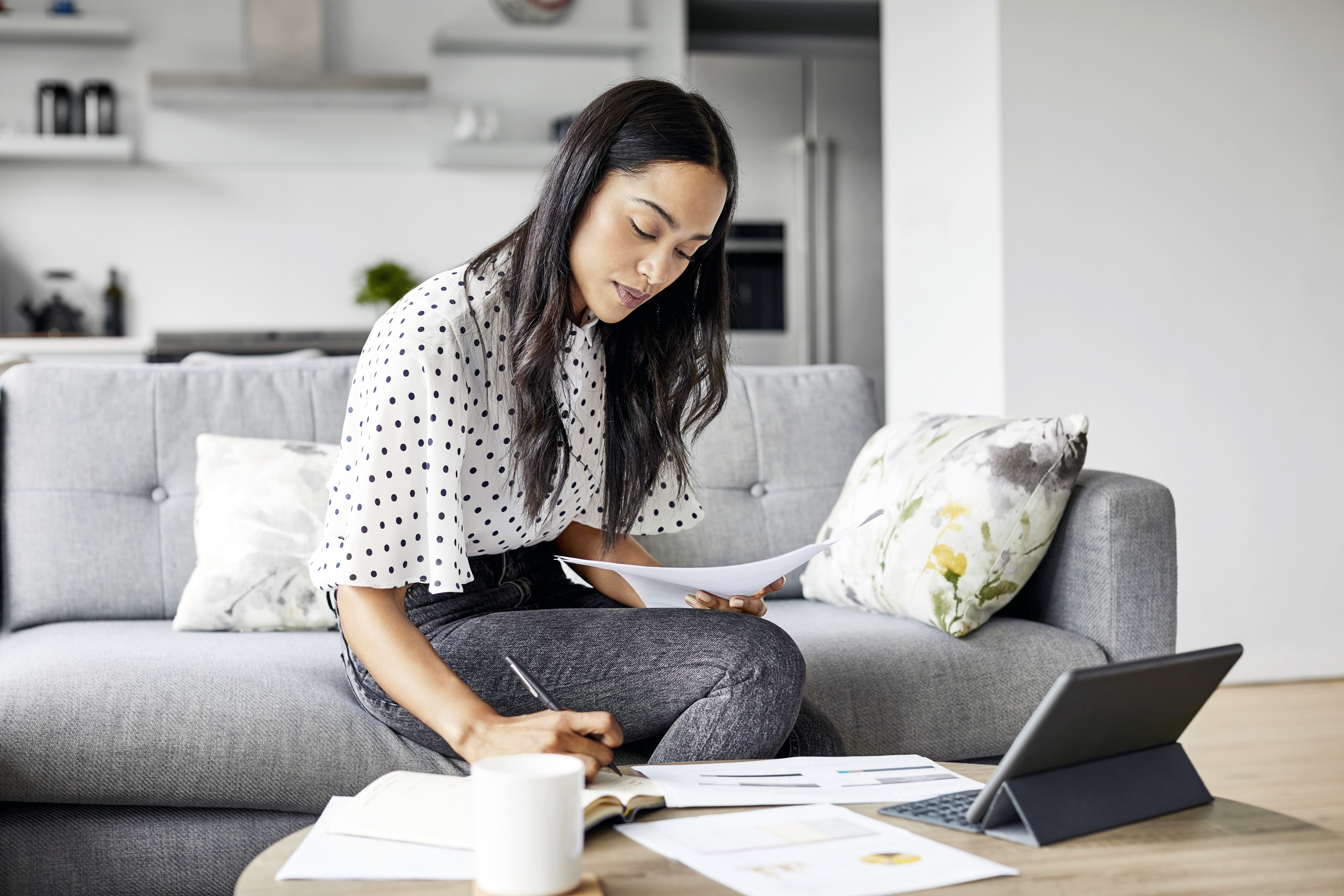 Woman Tracking Financials