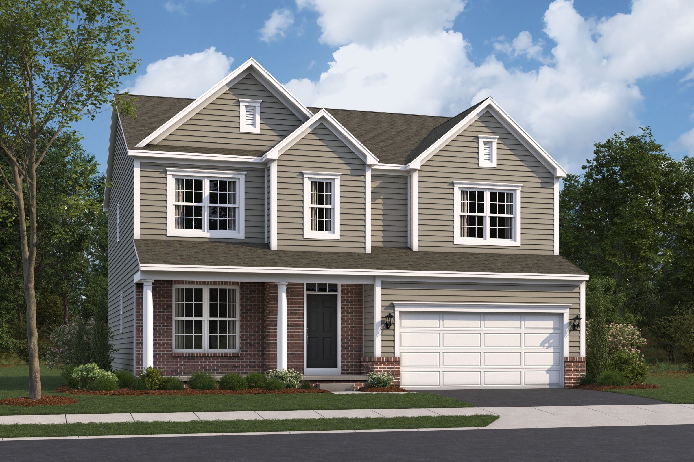 Bucknell Elevation A with Brick