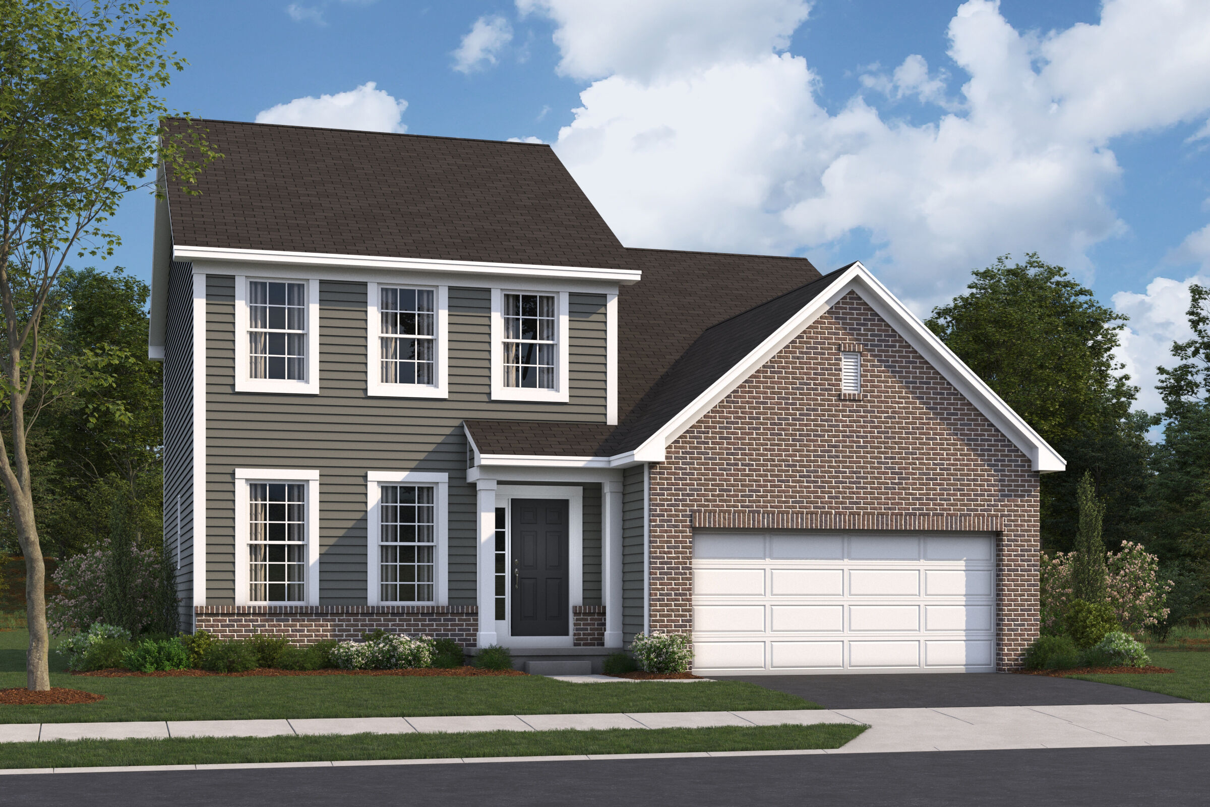 Erie Elevation A with Brick