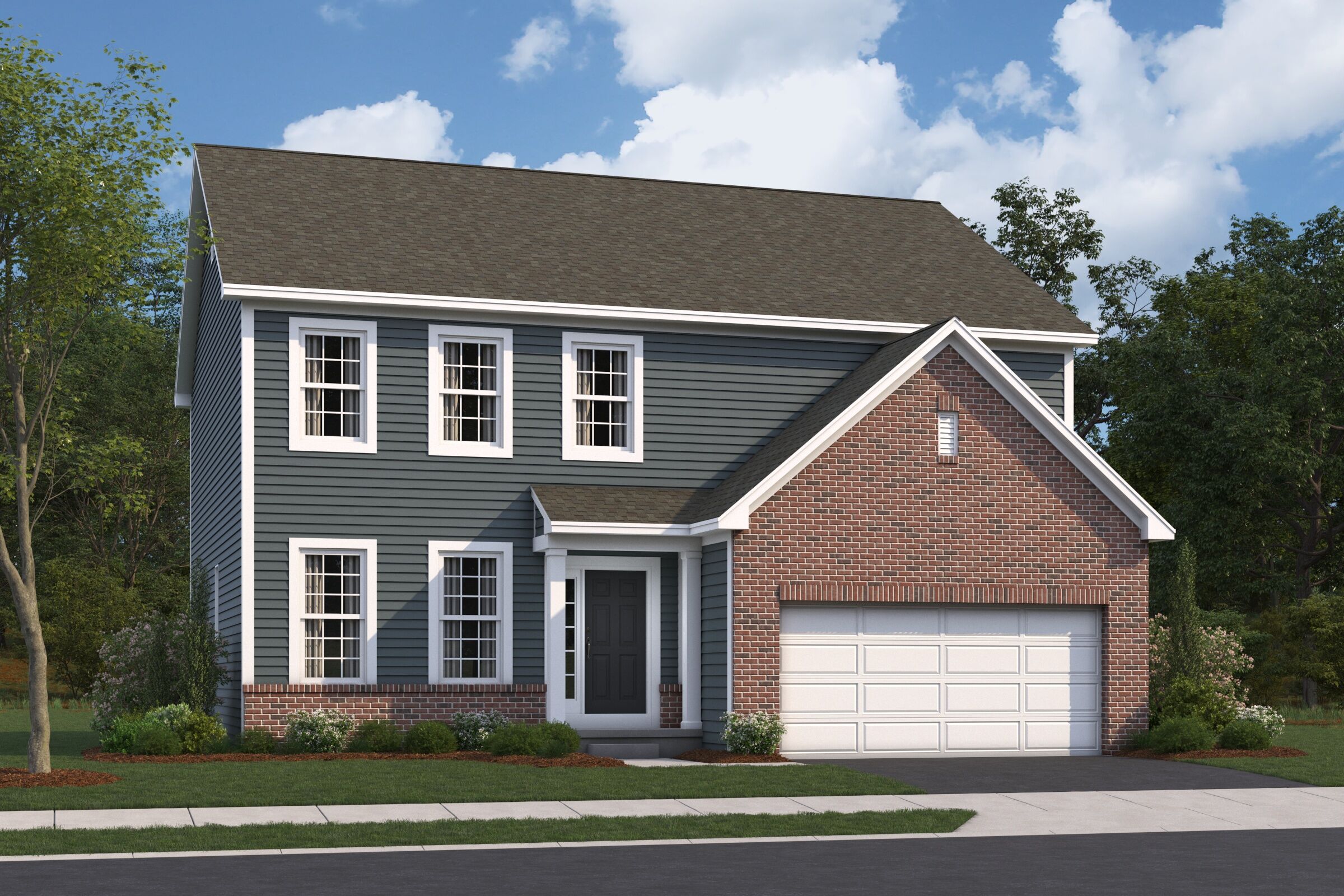 Evanston Elevation A with Brick