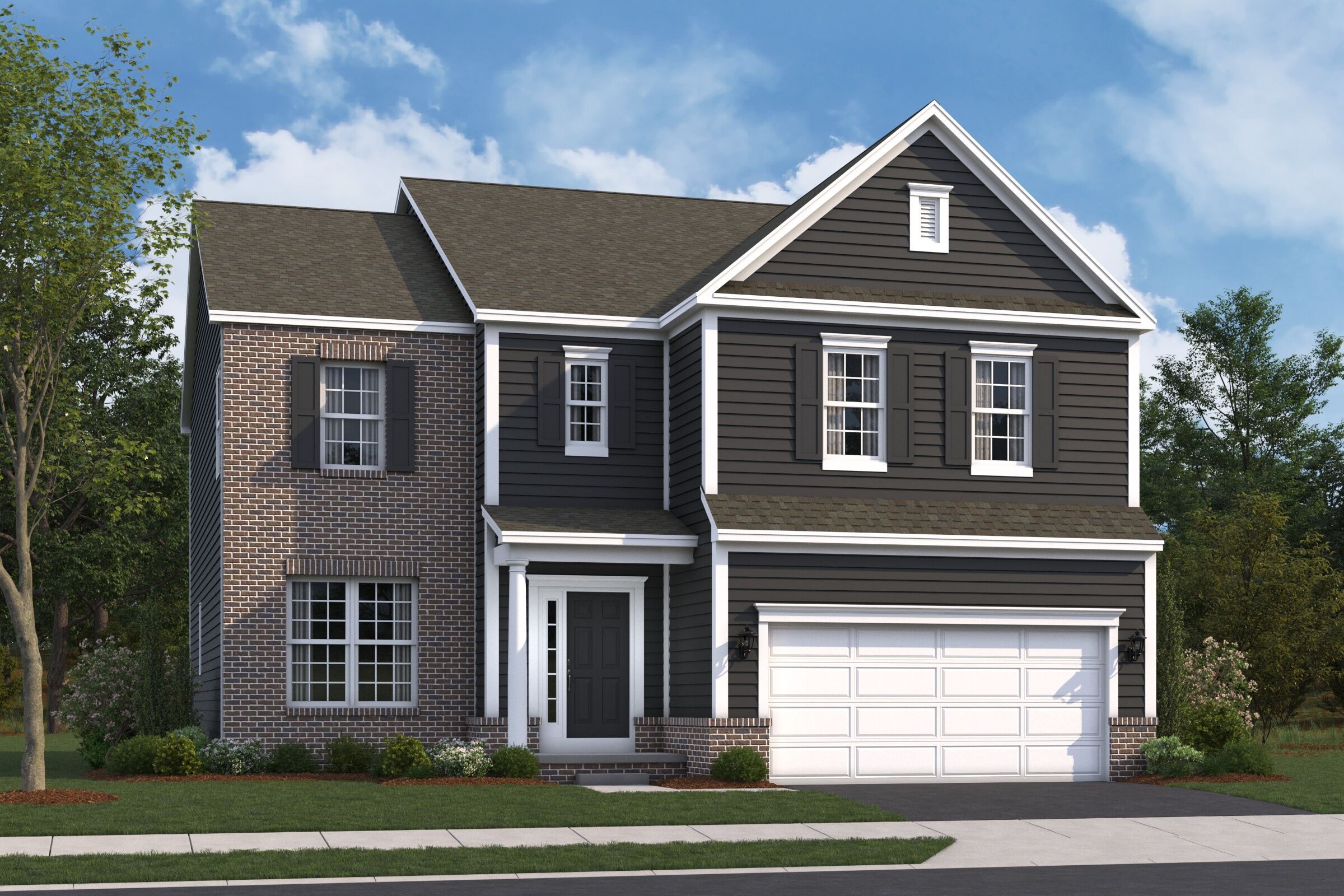 Fordham II Elevation A with Brick