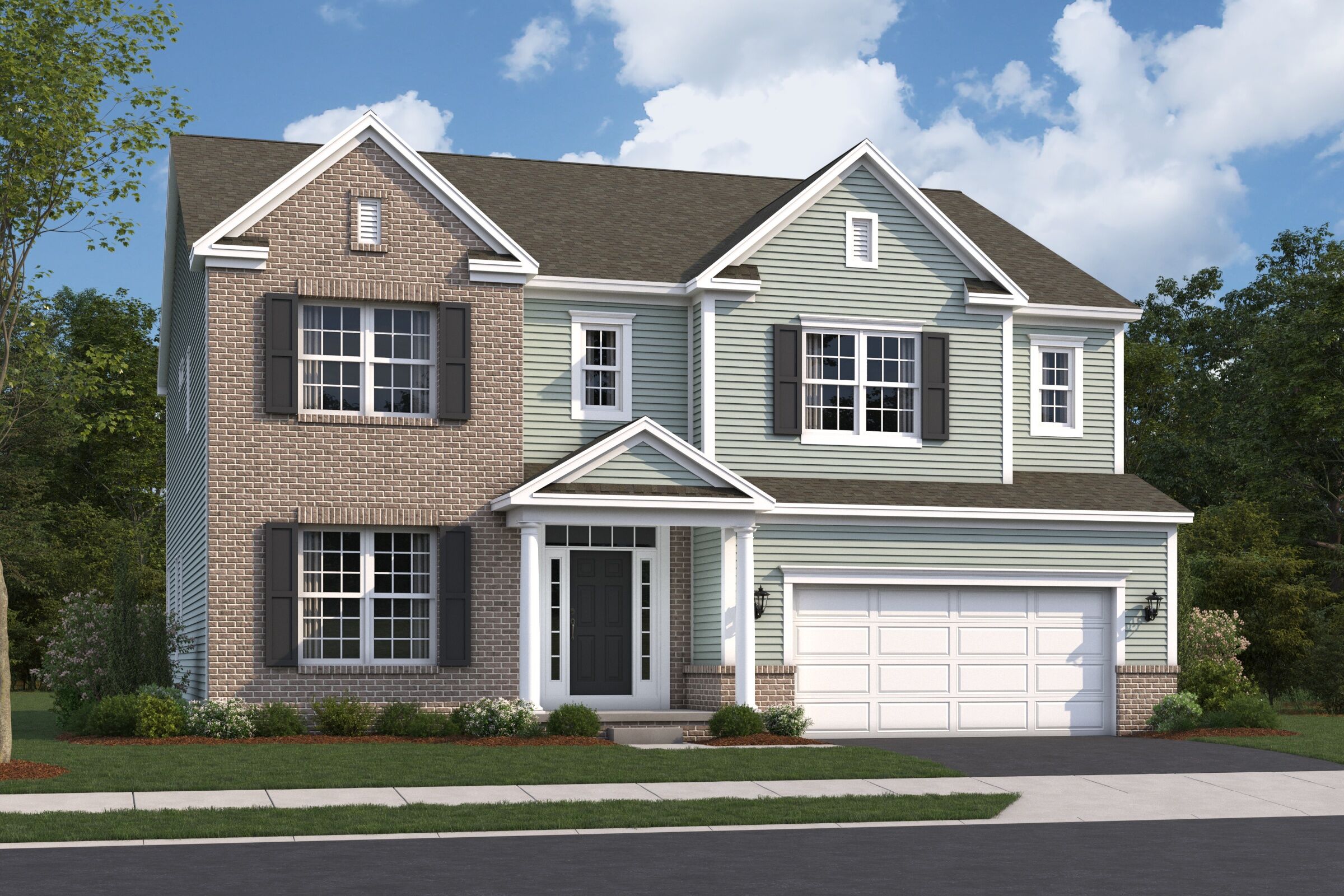 Northwestern Elevation A with Brick