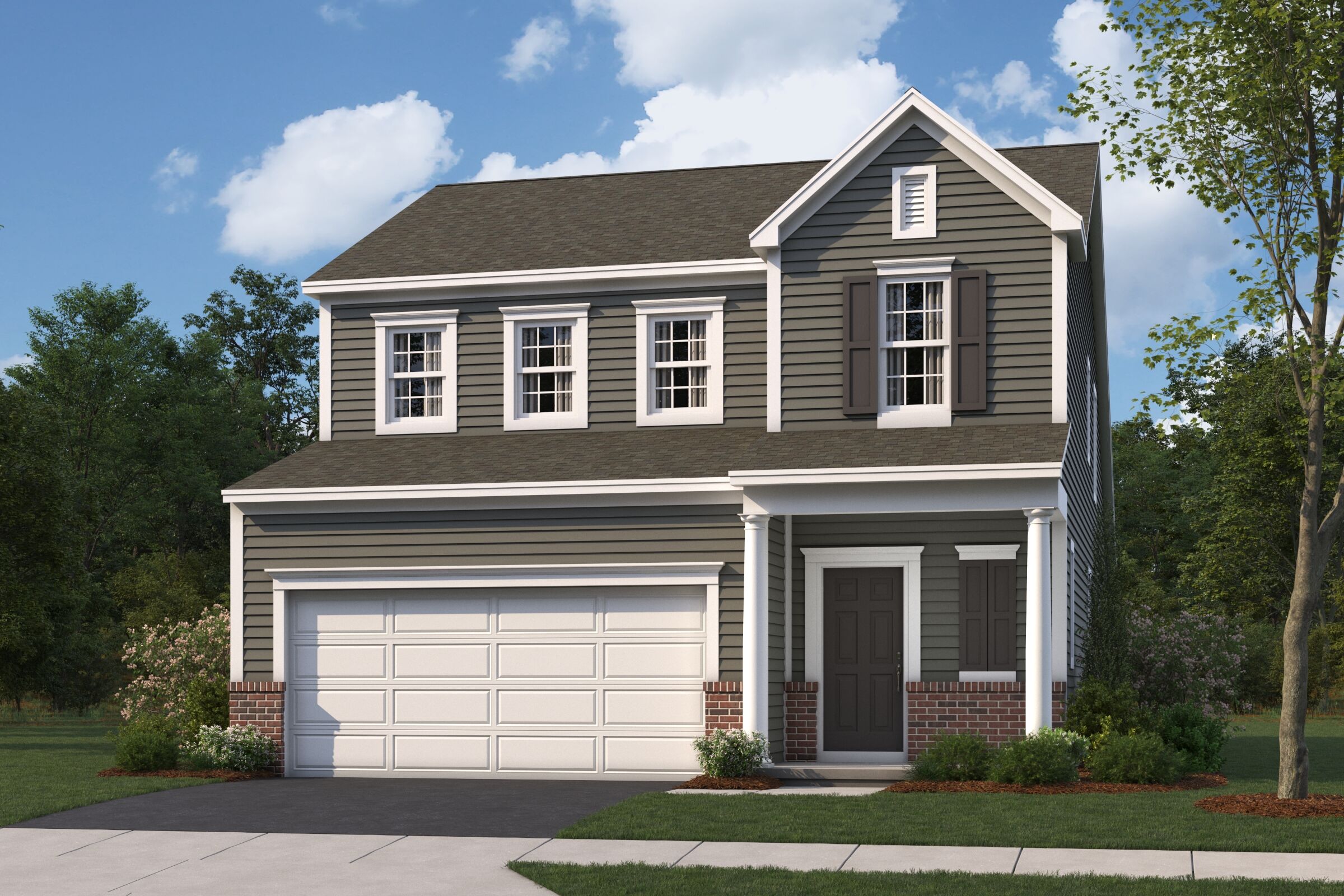 Oxford with Bonus Room Elevation A with Brick