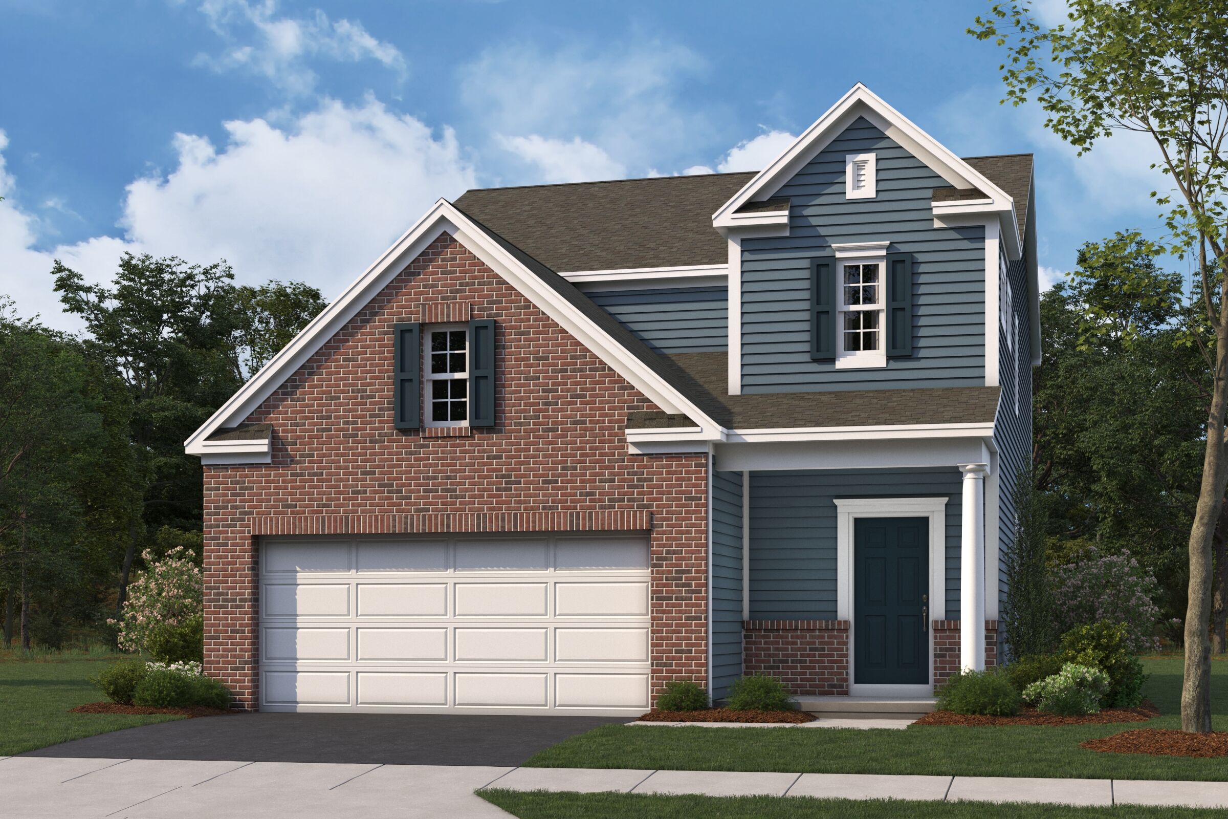 Petoskey Elevation A with Brick