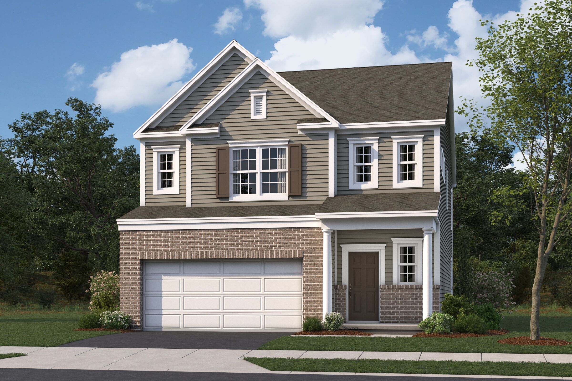 Westerville Elevation A with Brick