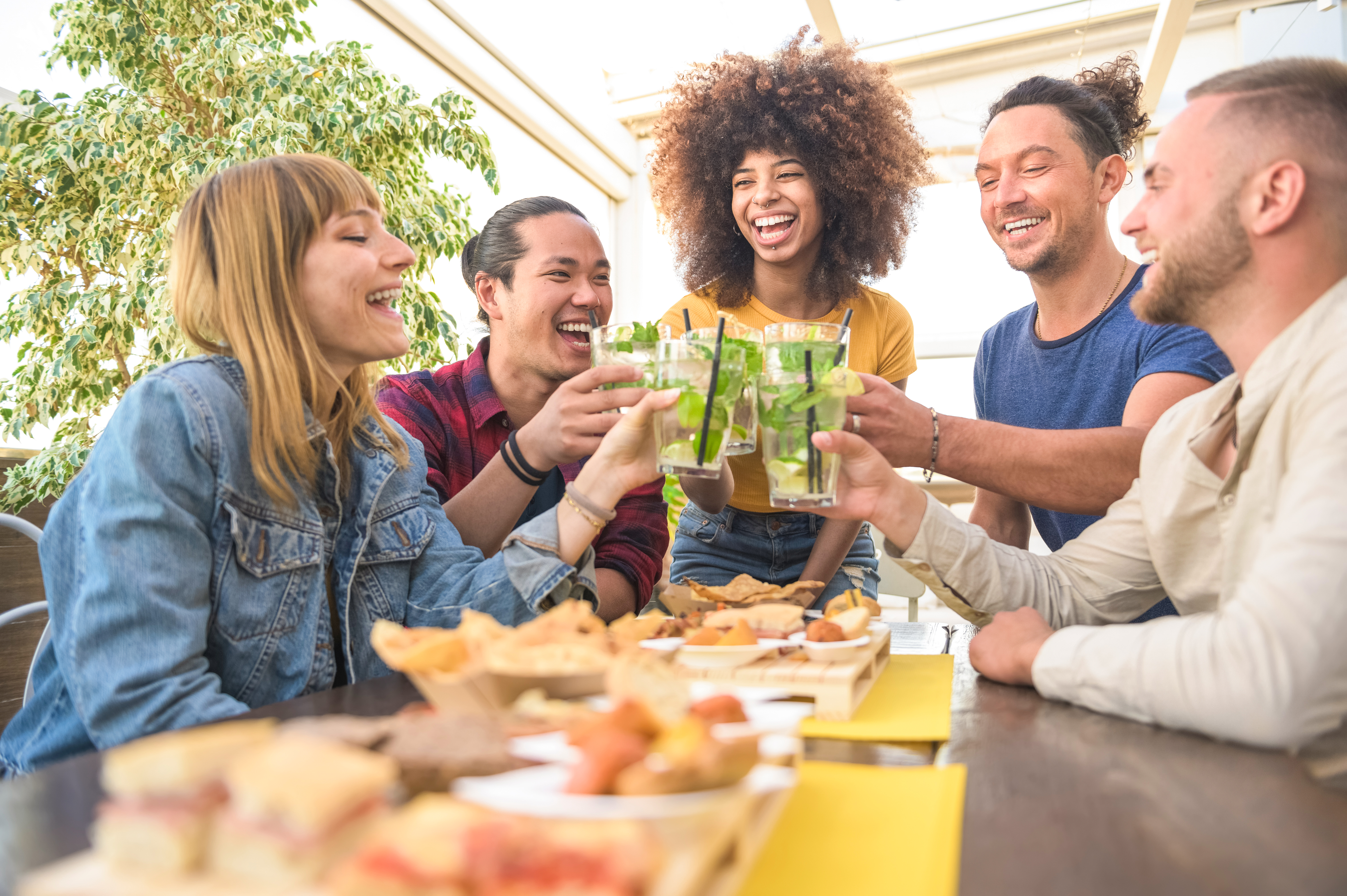 Neighbors Toasting