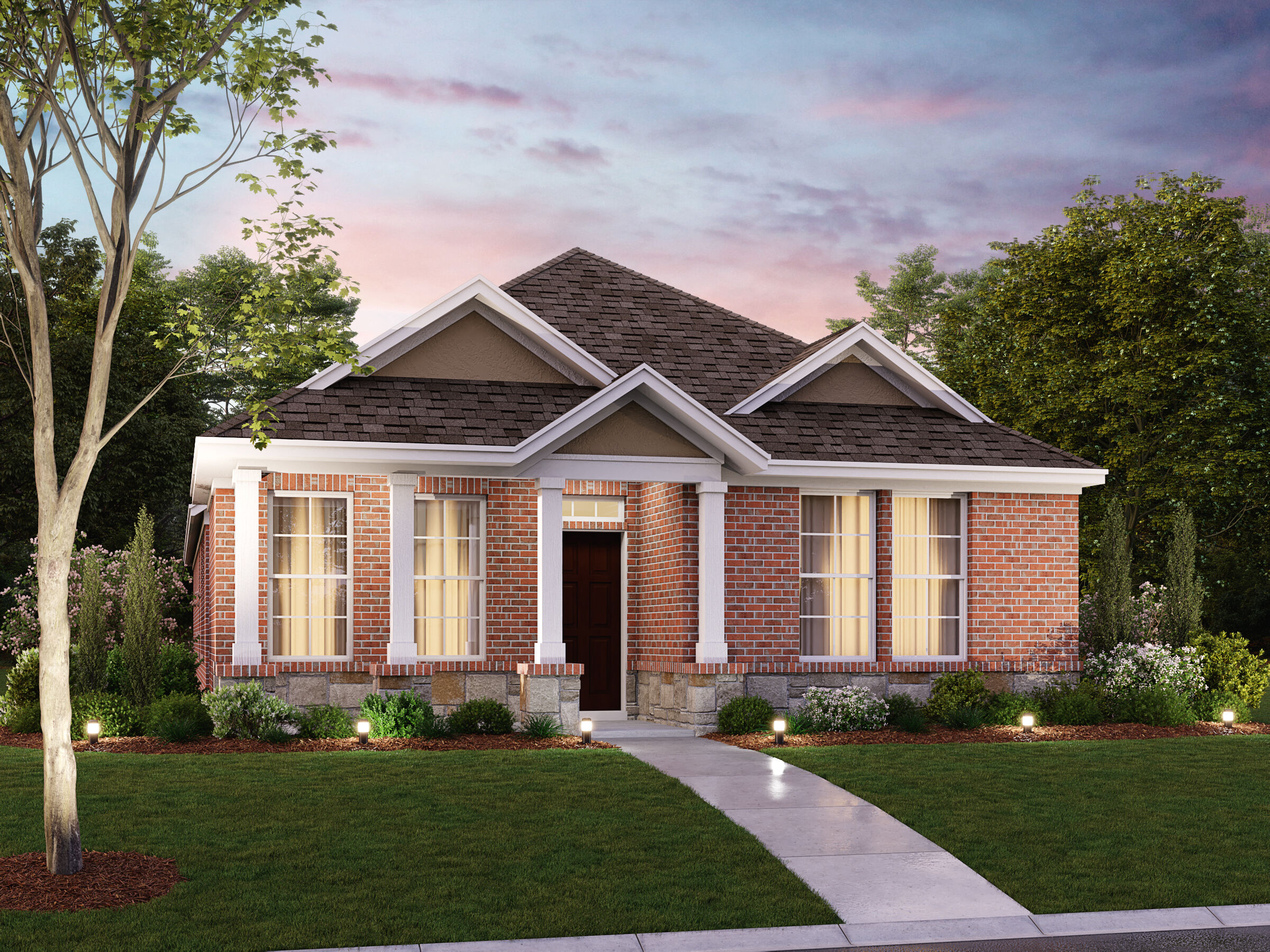 Zinnia Elevation C - Optional Stone