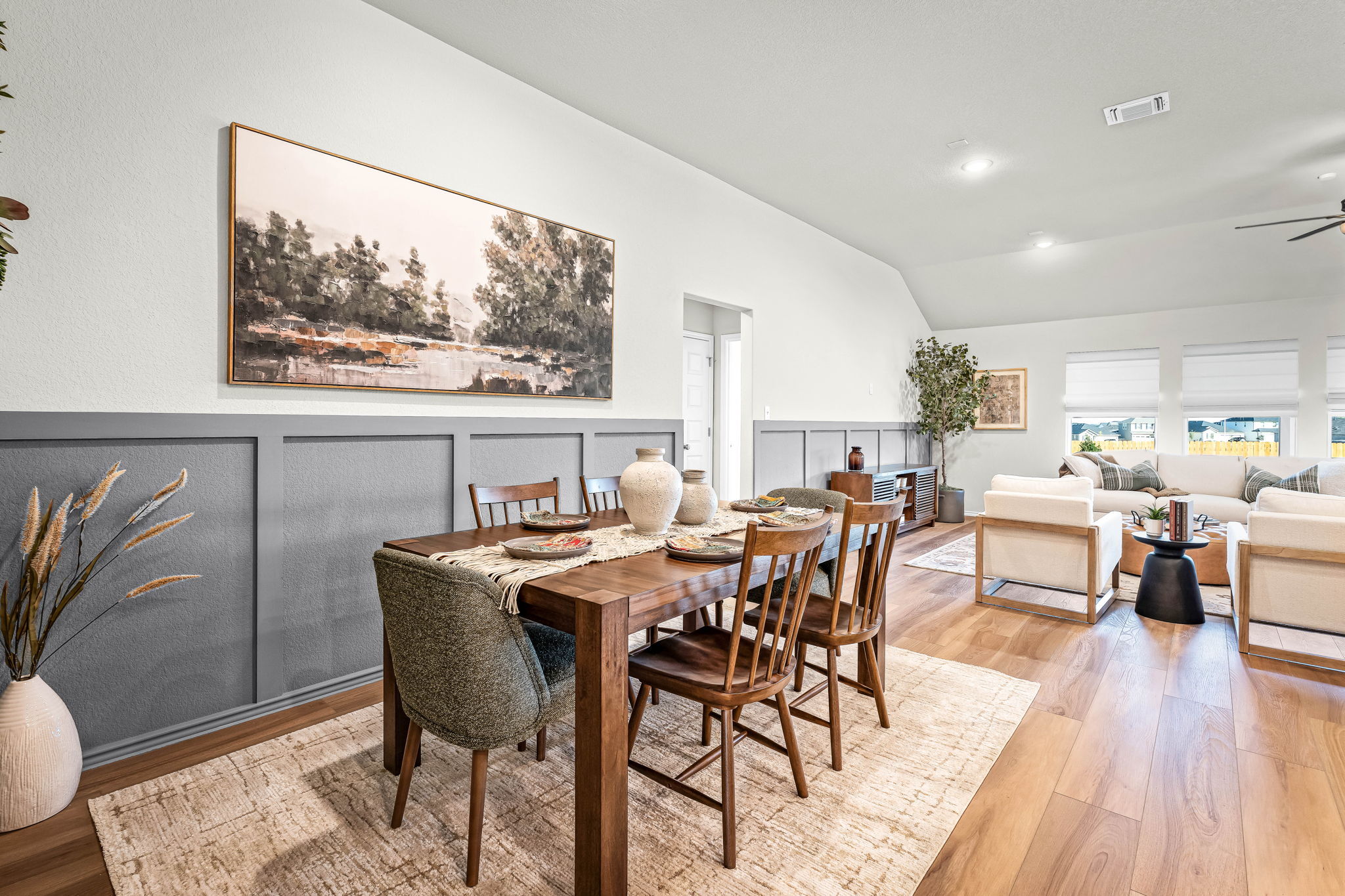 This is the dining area of the Hawkins plan within the model home in Carillon at 13305 Eppright T...