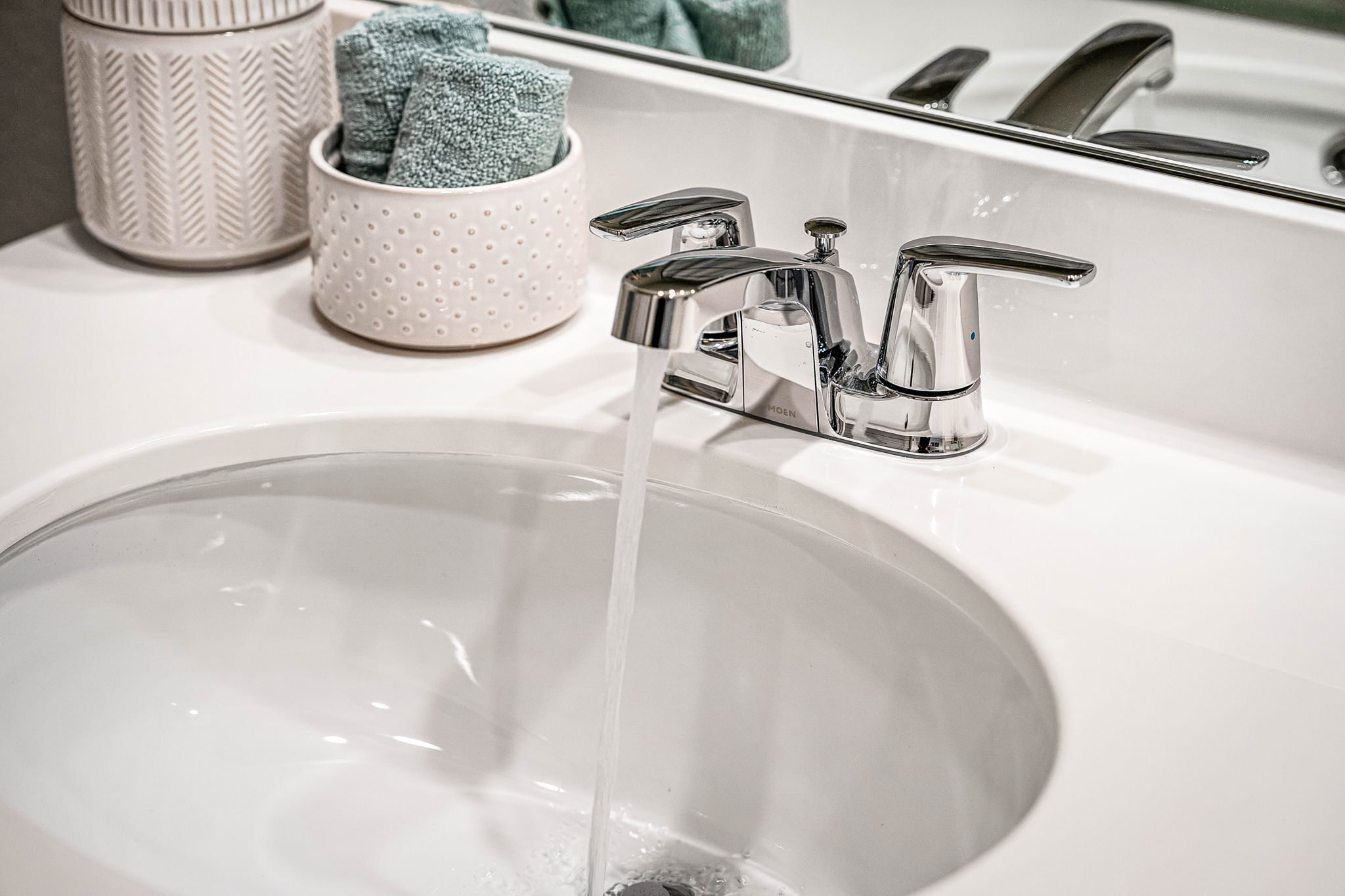 This is the primary bathroom of the Hawkins plan and is the model home in Carillon at 13305 Eppri...