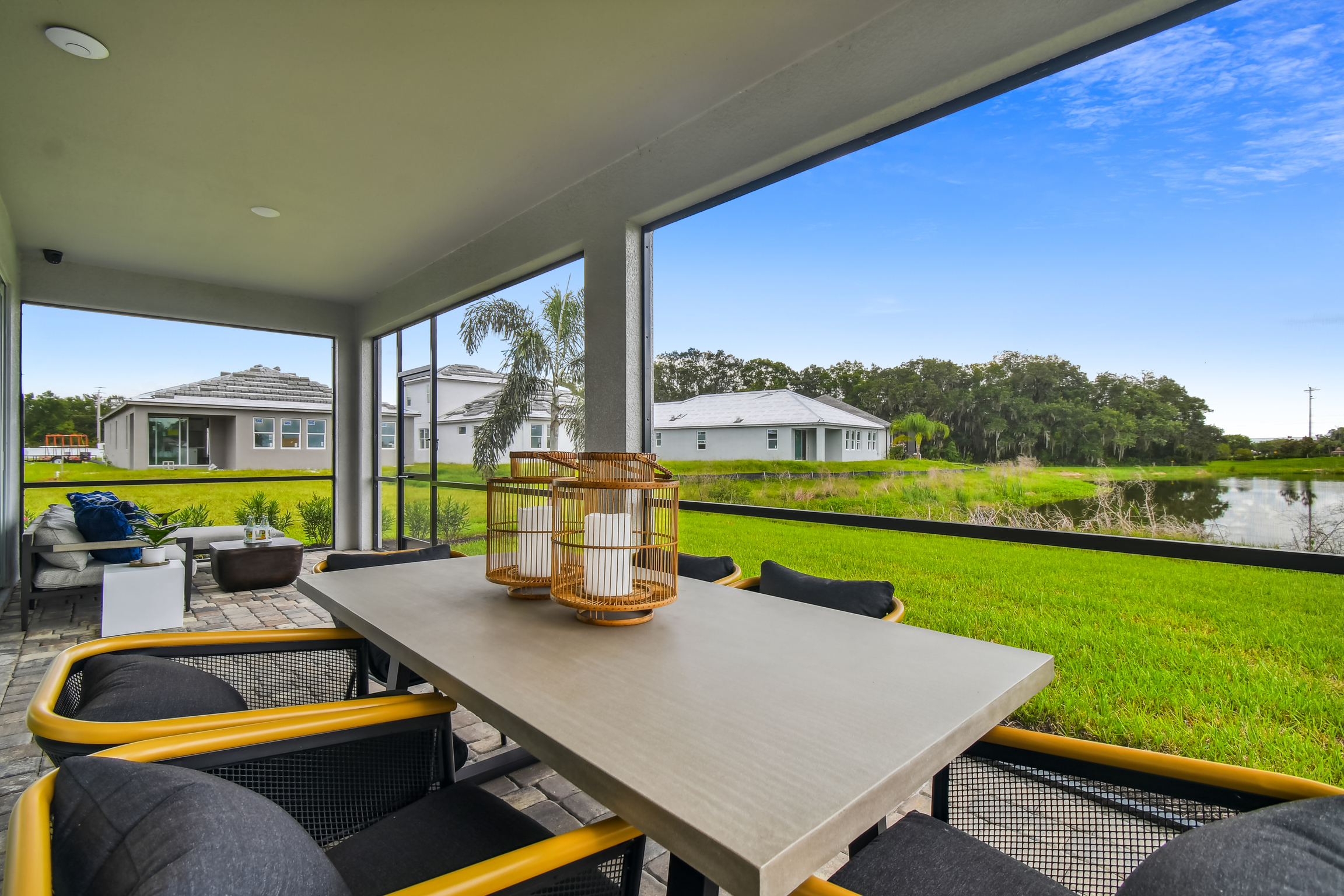 Lanai With Table Overlooking Pond