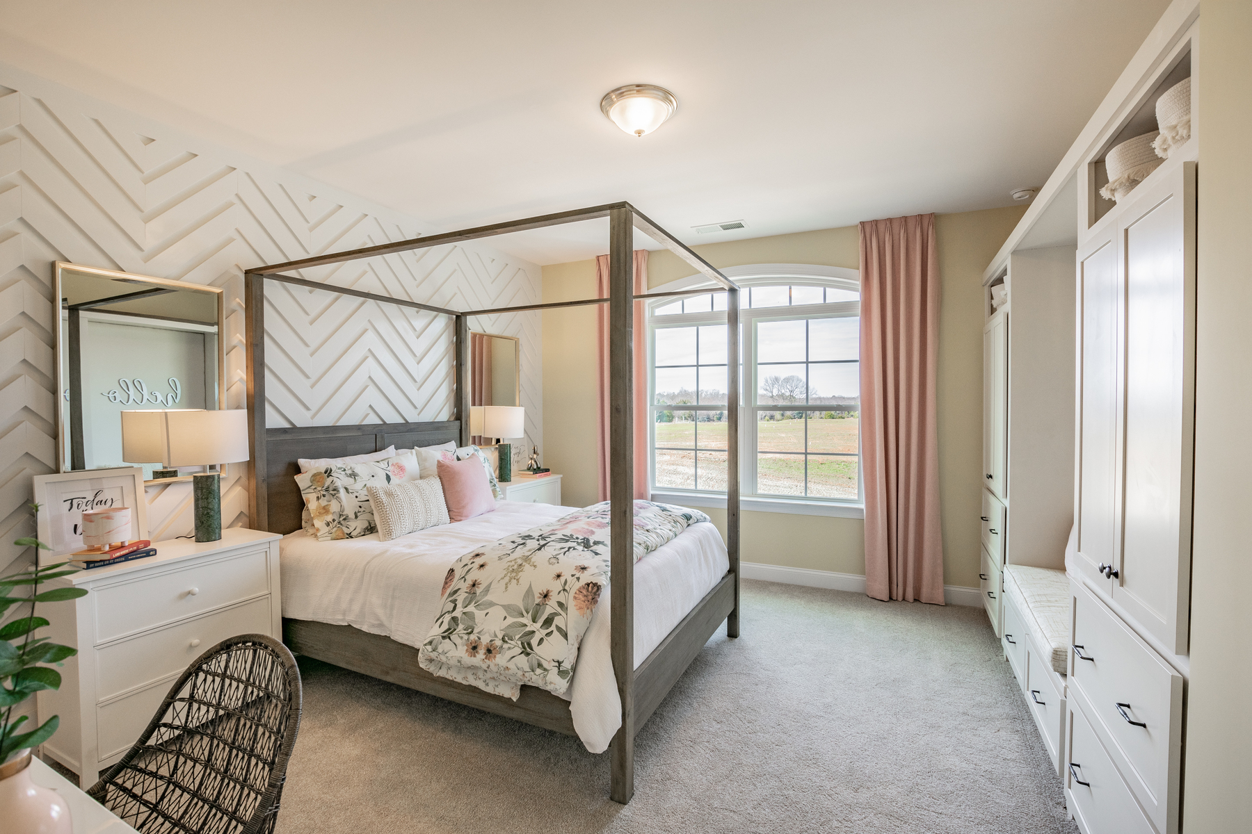 Bedroom With Dressers as Nightstands