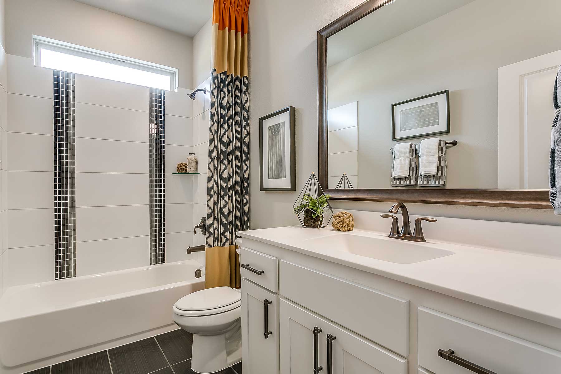 Bathroom With Large Floor Tile
